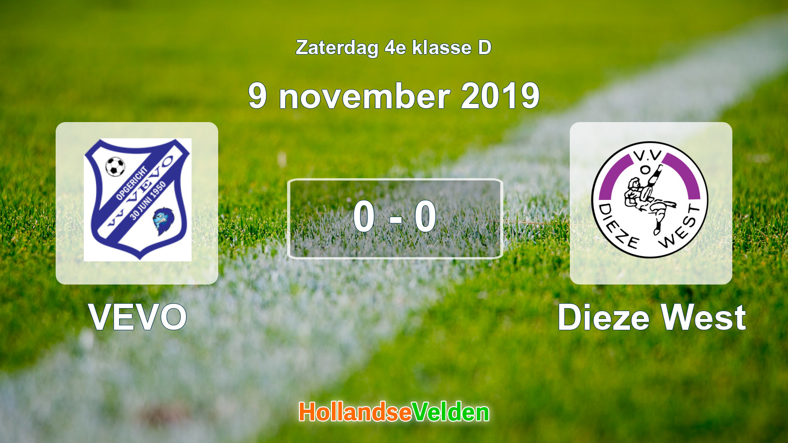 Gespeelde wedstrijd: VEVO - Dieze West 0 - 0 (9 november 2019)