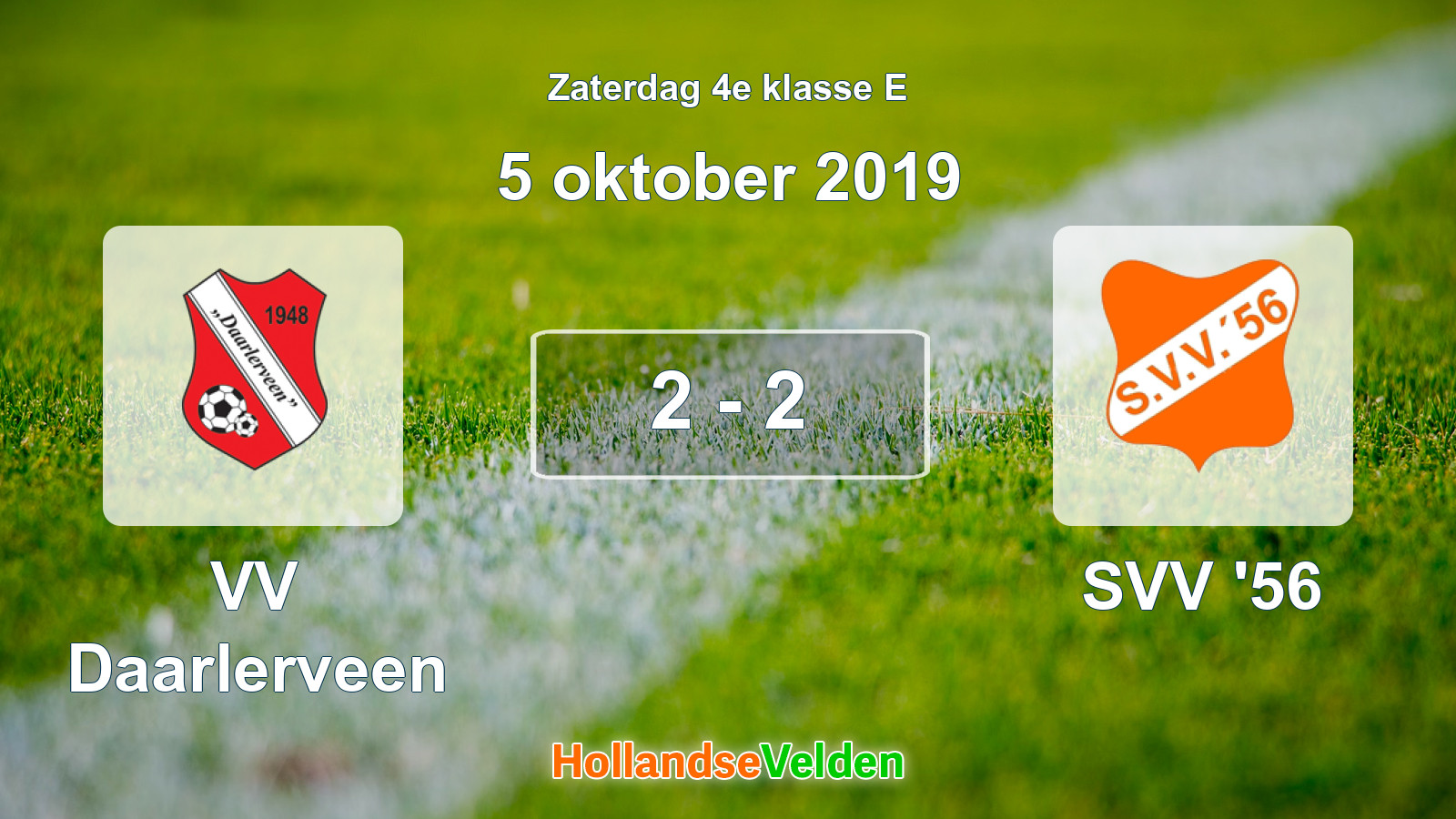 Gespeelde wedstrijd: VV Daarlerveen - SVV '56 2 - 2 (5 oktober 2019)