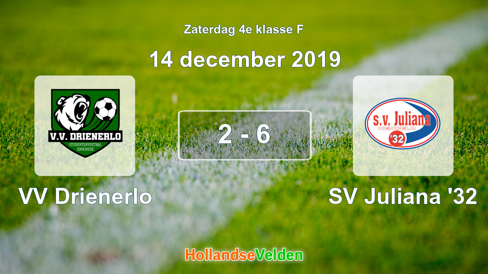 Gespeelde wedstrijd: VV Drienerlo - SV Juliana '32 2 - 6 (14 december 2019)