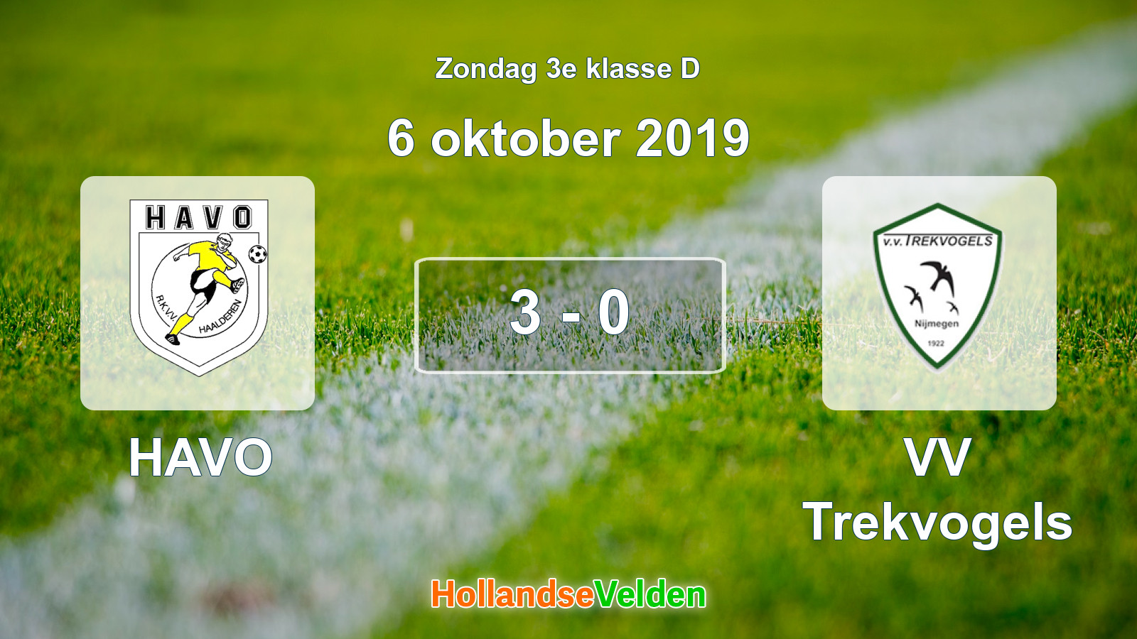 Gespeelde wedstrijd: HAVO - VV Trekvogels 3 - 0 (6 oktober 2019)