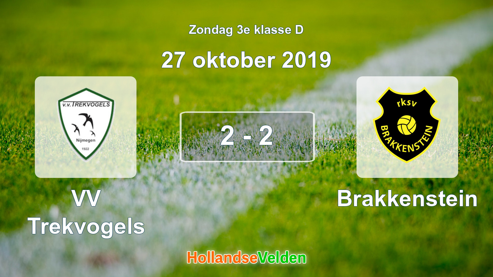 Gespeelde wedstrijd: VV Trekvogels - Brakkenstein 2 - 2 (27 oktober 2019)