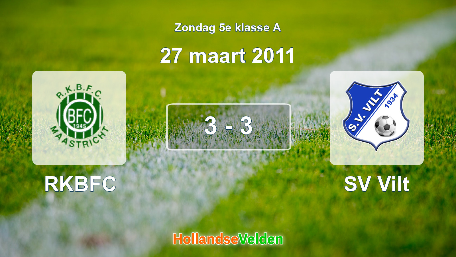 Gespeelde wedstrijd: RKBFC - SV Vilt 3 - 3 (27 maart 2011)