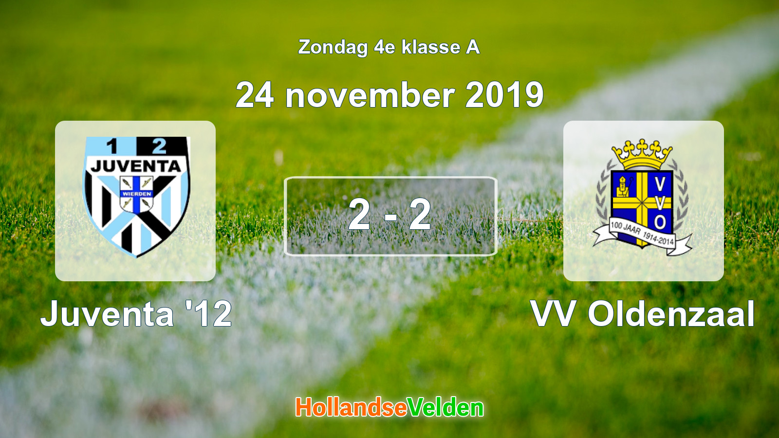 Gespeelde wedstrijd: Juventa '12 - VV Oldenzaal 2 - 2 (24 november 2019)