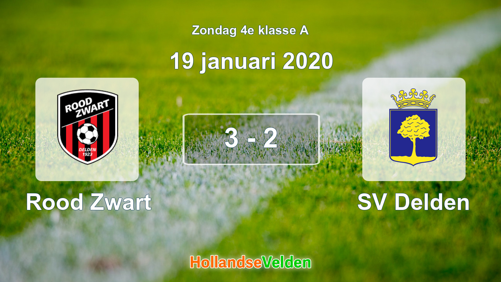 Gespeelde wedstrijd: Rood Zwart - SV Delden 3 - 2 (19 januari 2020)