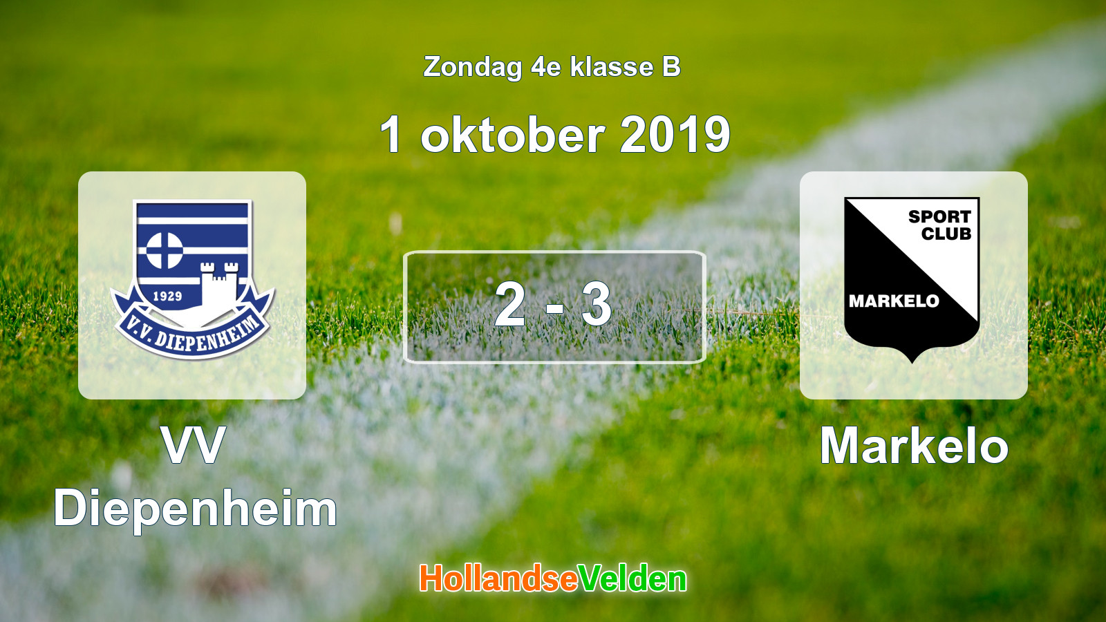 Gespeelde wedstrijd: VV Diepenheim - Markelo 2 - 3 (1 oktober 2019)