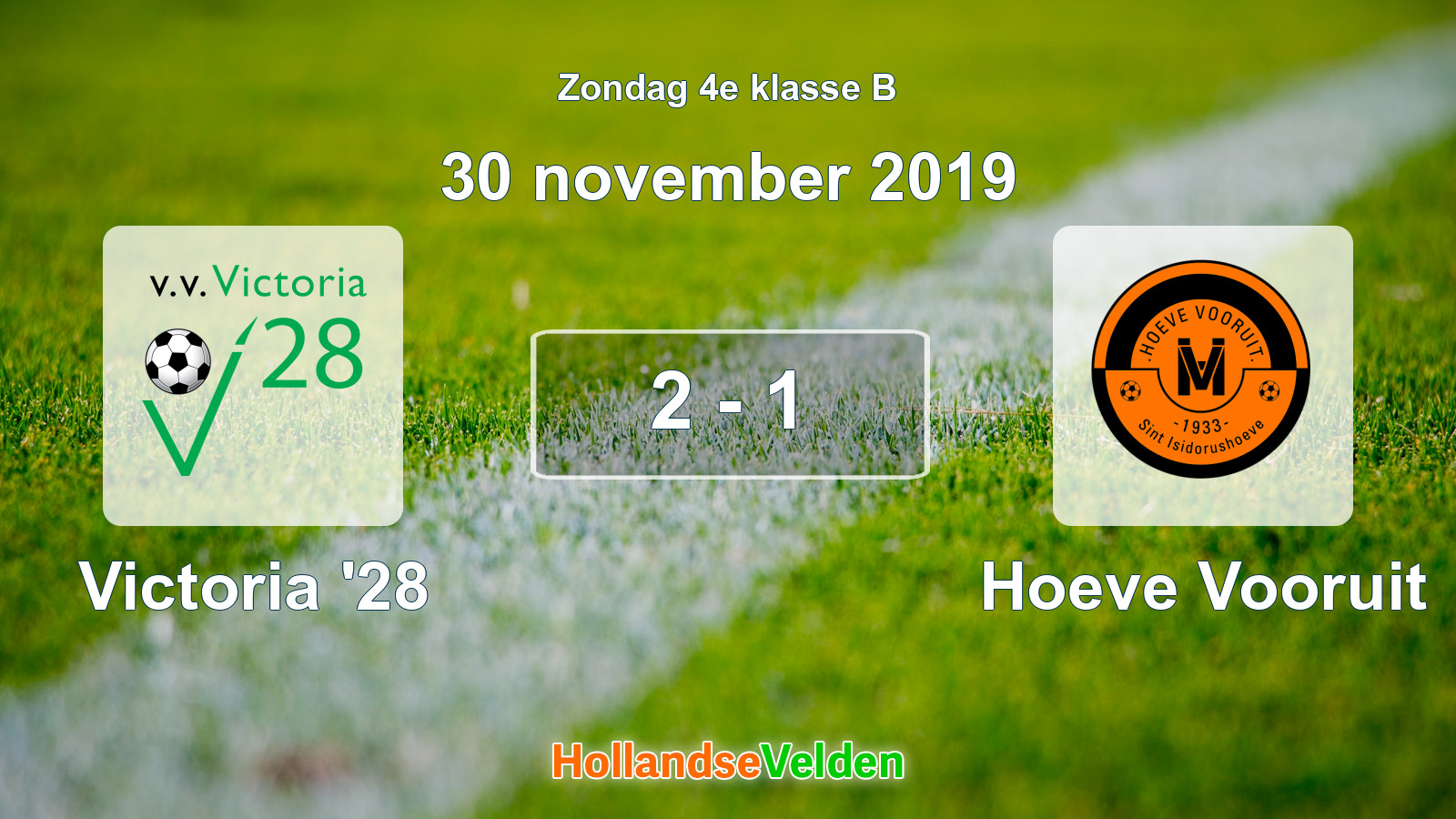 Gespeelde wedstrijd: Victoria '28 - Hoeve Vooruit 2 - 1 (30 november 2019)