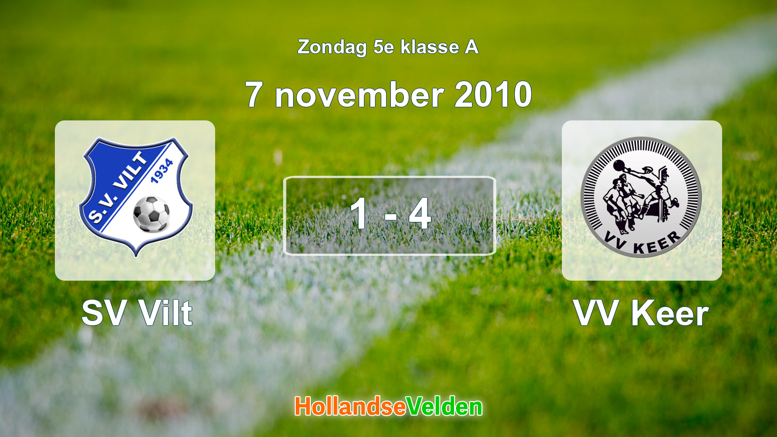 Gespeelde wedstrijd: SV Vilt - VV Keer 1 - 4 (7 november 2010)