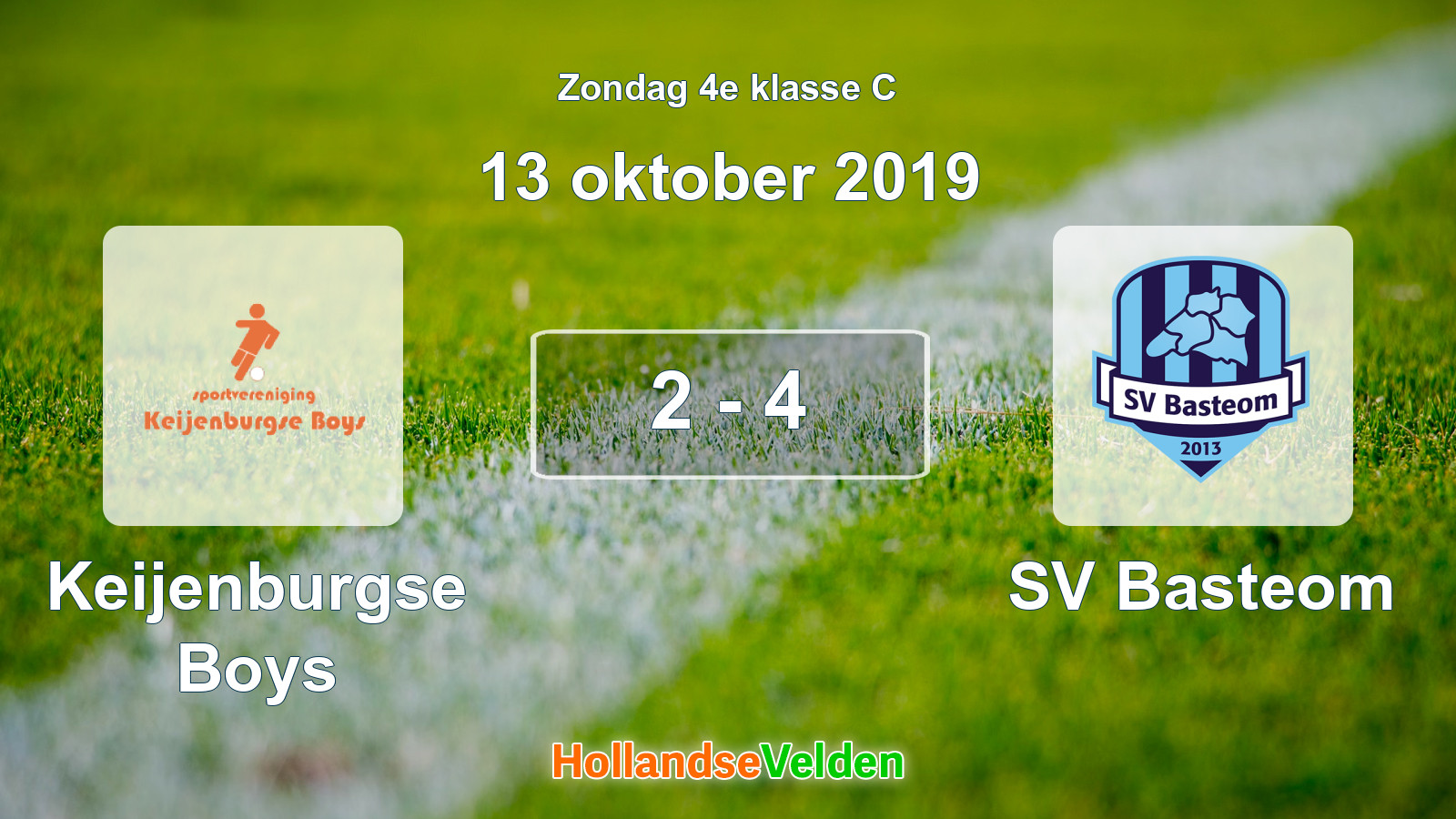 Gespeelde wedstrijd: Keijenburgse Boys - SV Basteom 2 - 4 (13 oktober 2019)