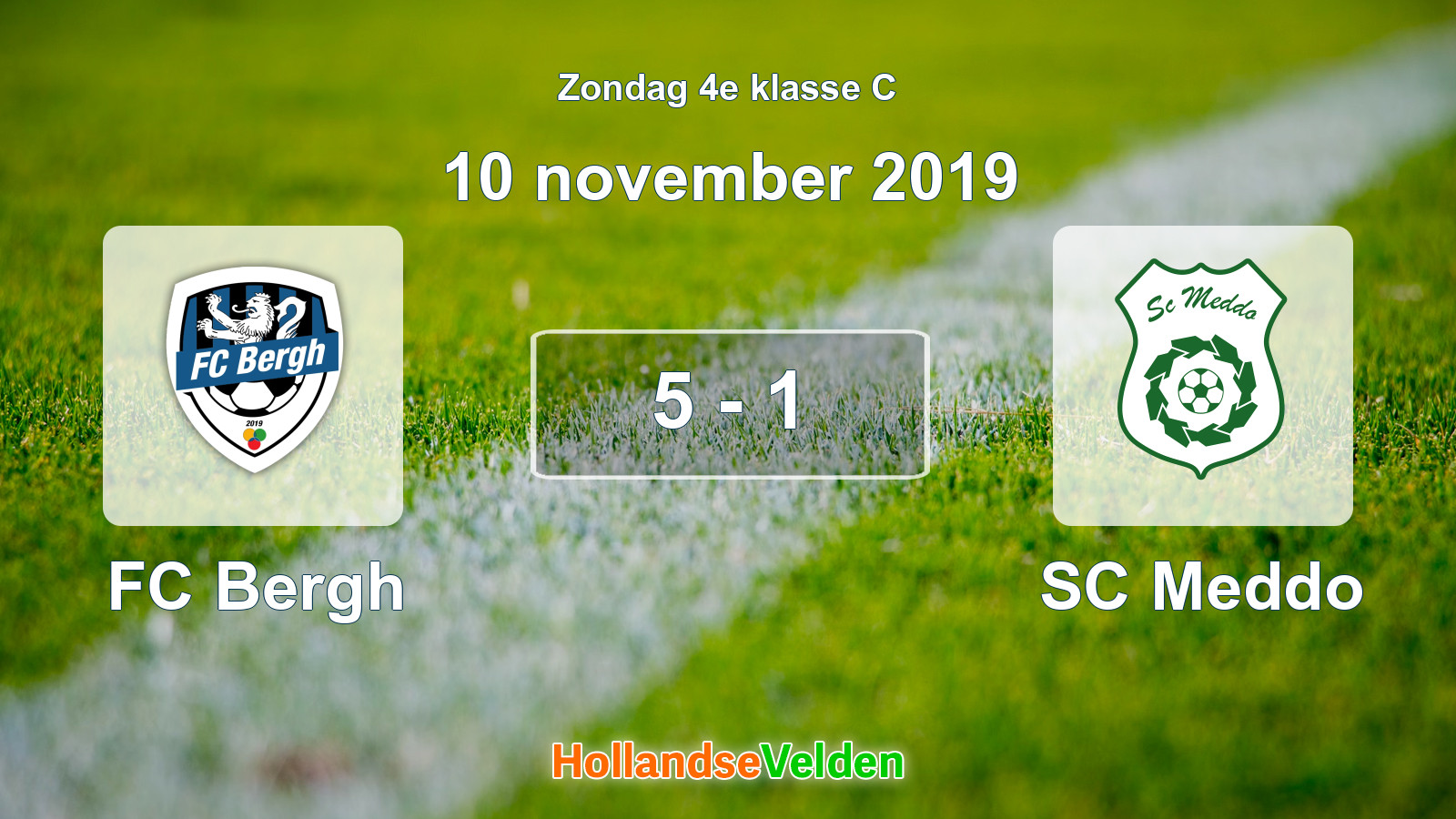 Gespeelde wedstrijd: FC Bergh - SC Meddo 5 - 1 (10 november 2019)
