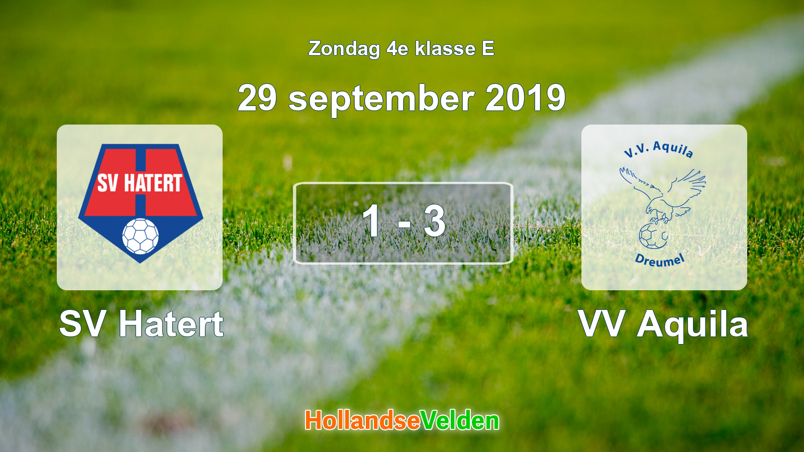 Gespeelde wedstrijd: SV Hatert - VV Aquila 1 - 3 (29 september 2019)