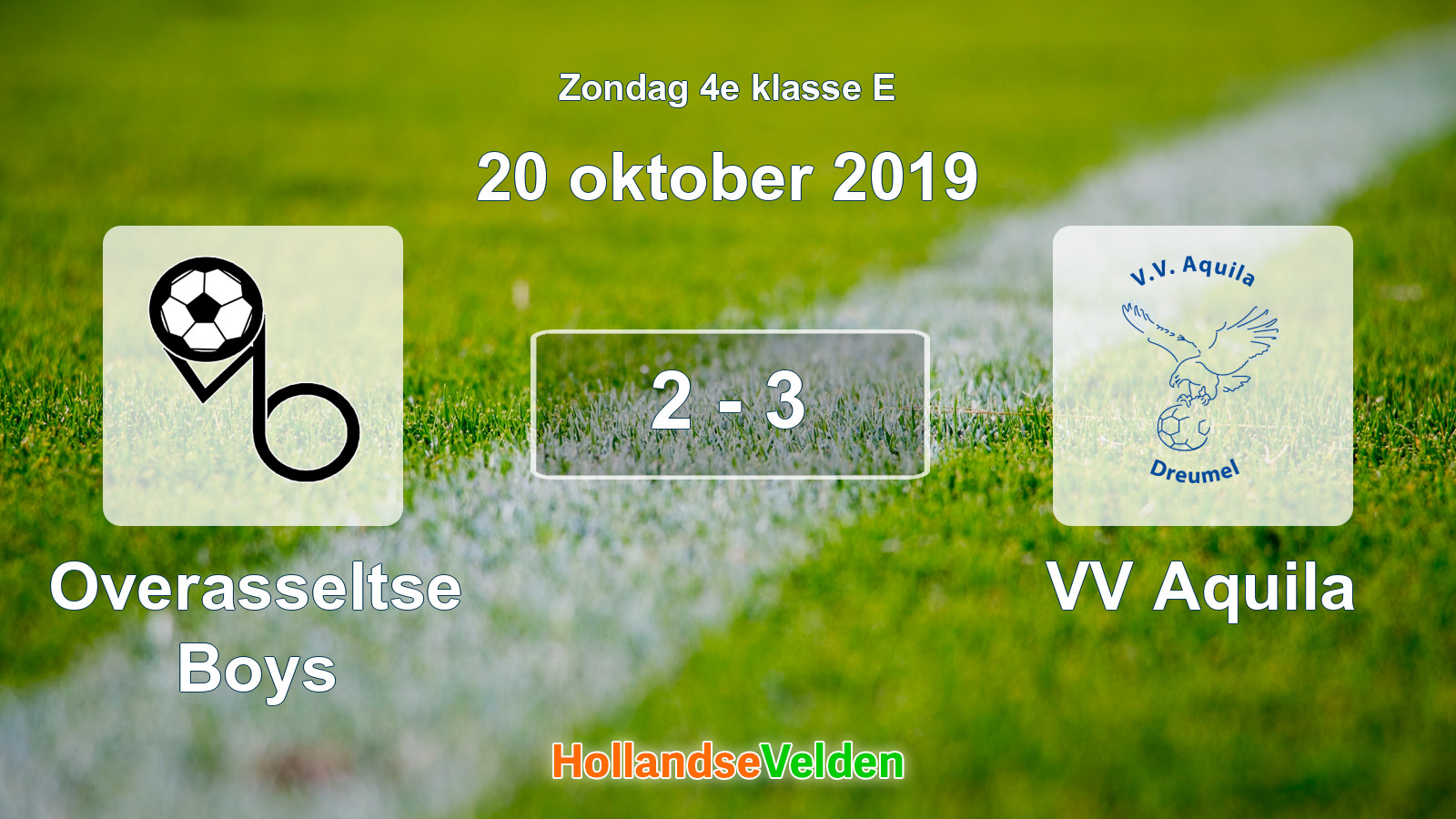 Gespeelde wedstrijd: Overasseltse Boys - VV Aquila 2 - 3 (20 oktober 2019)