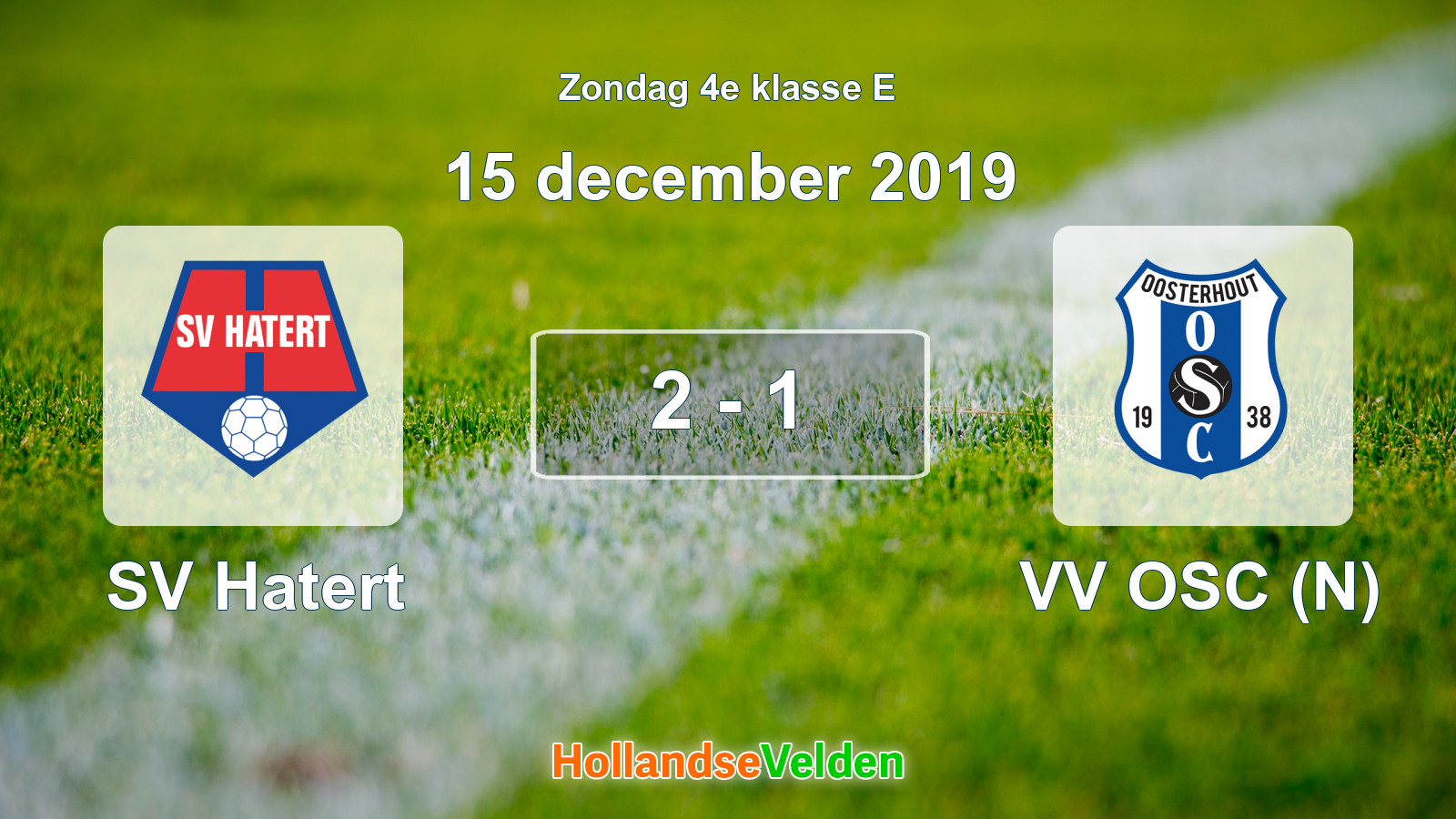 Gespeelde wedstrijd: SV Hatert - VV OSC (N) 2 - 1 (15 december 2019)