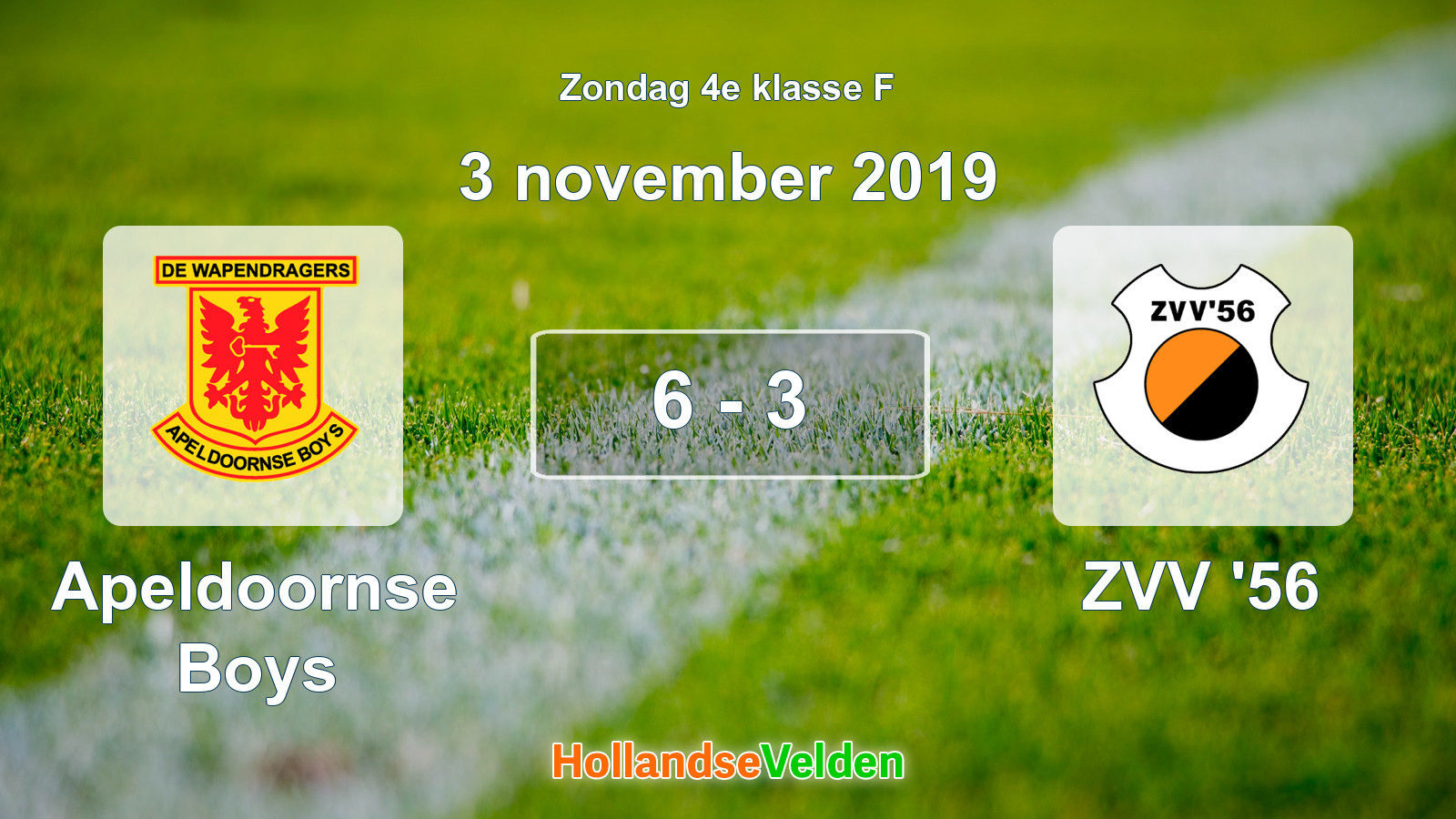 Gespeelde wedstrijd: Apeldoornse Boys - ZVV '56 6 - 3 (3 november 2019)