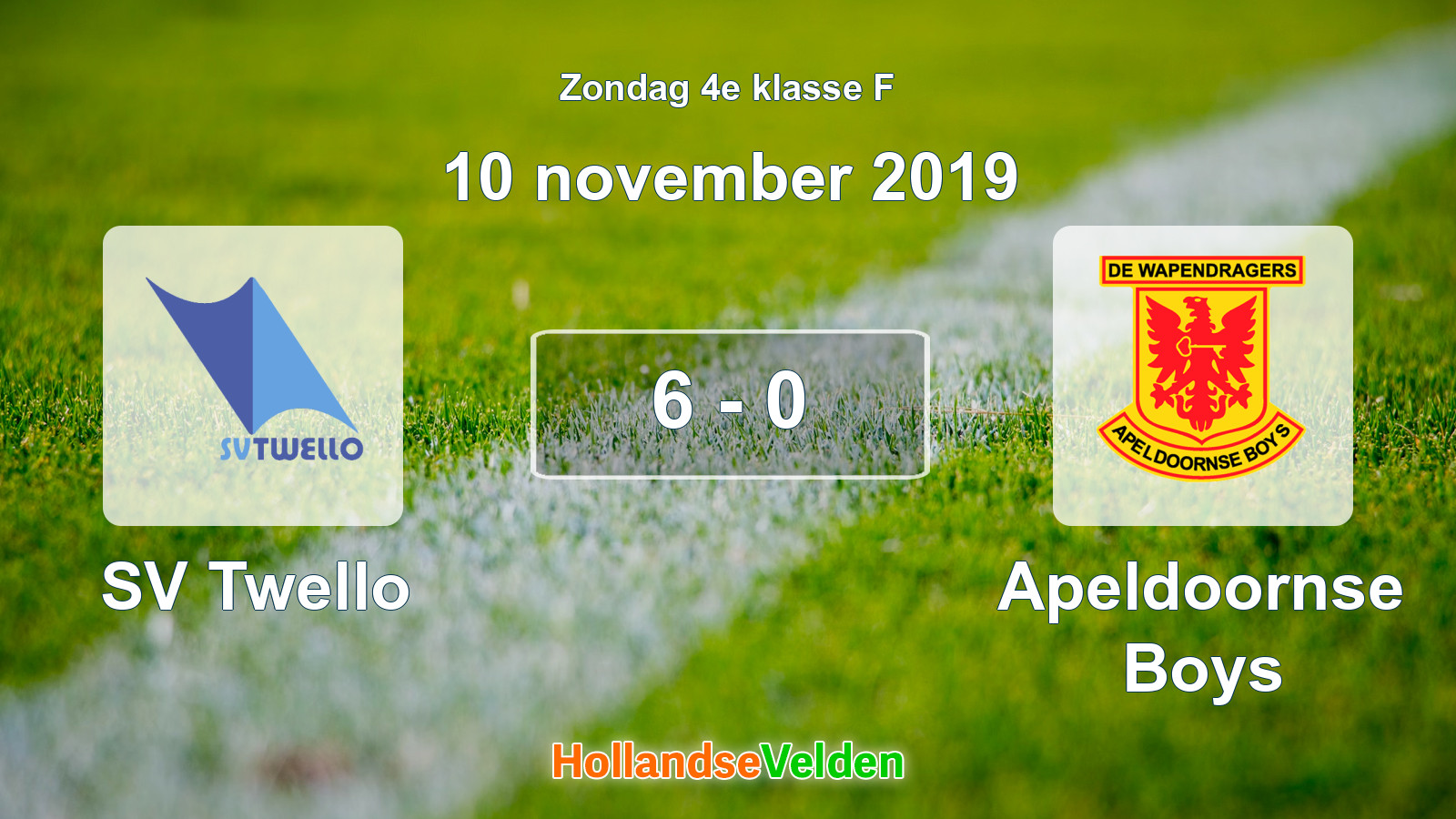 Gespeelde wedstrijd: SV Twello - Apeldoornse Boys 6 - 0 (10 november 2019)