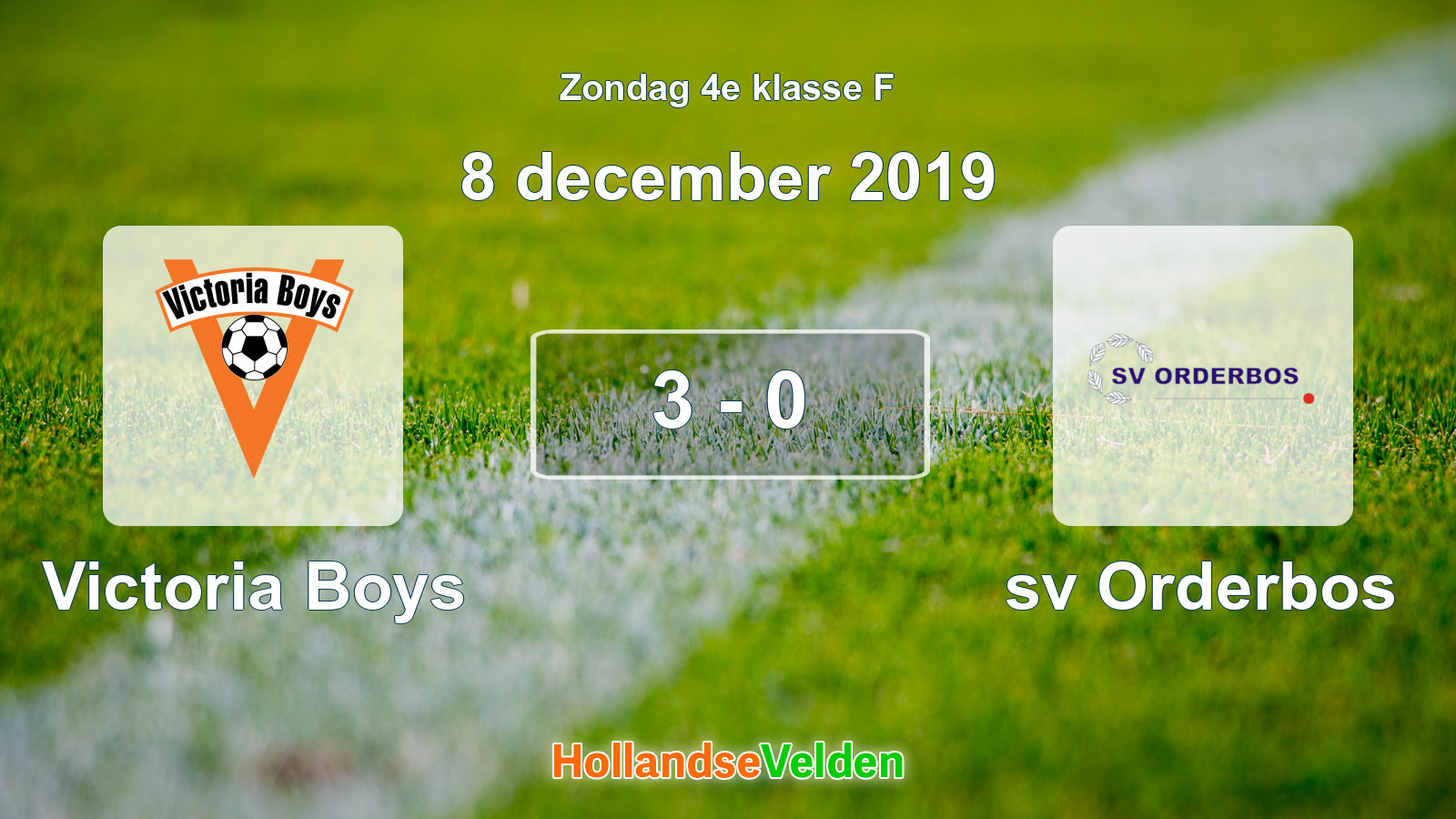 Gespeelde wedstrijd: Victoria Boys - sv Orderbos 3 - 0 (8 december 2019)