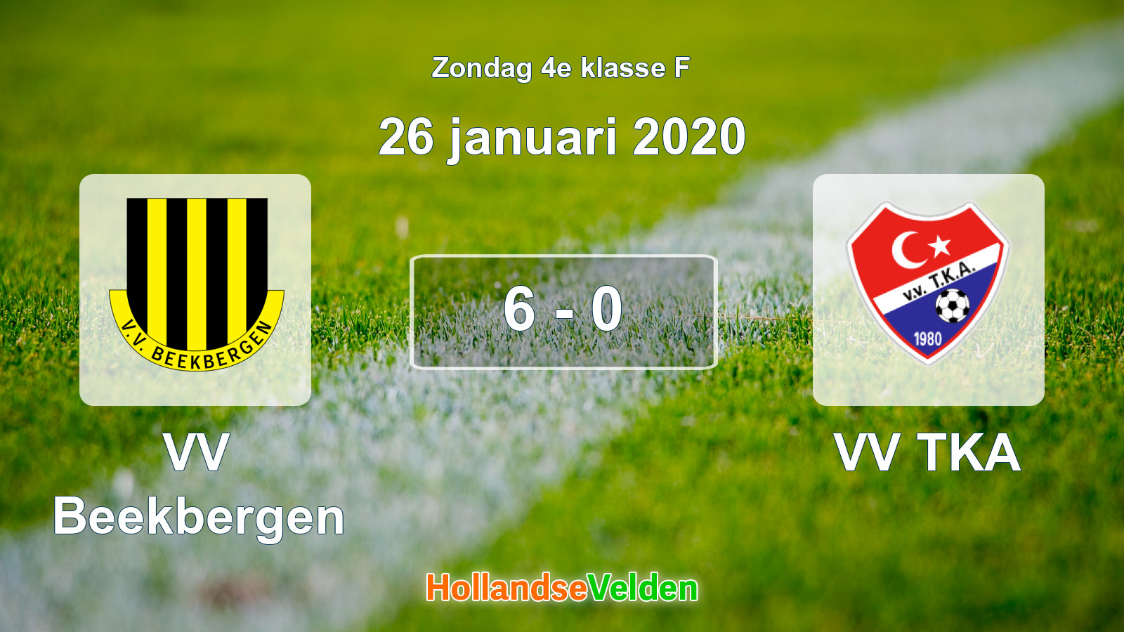 Gespeelde wedstrijd: VV Beekbergen - VV TKA 6 - 0 (26 januari 2020)