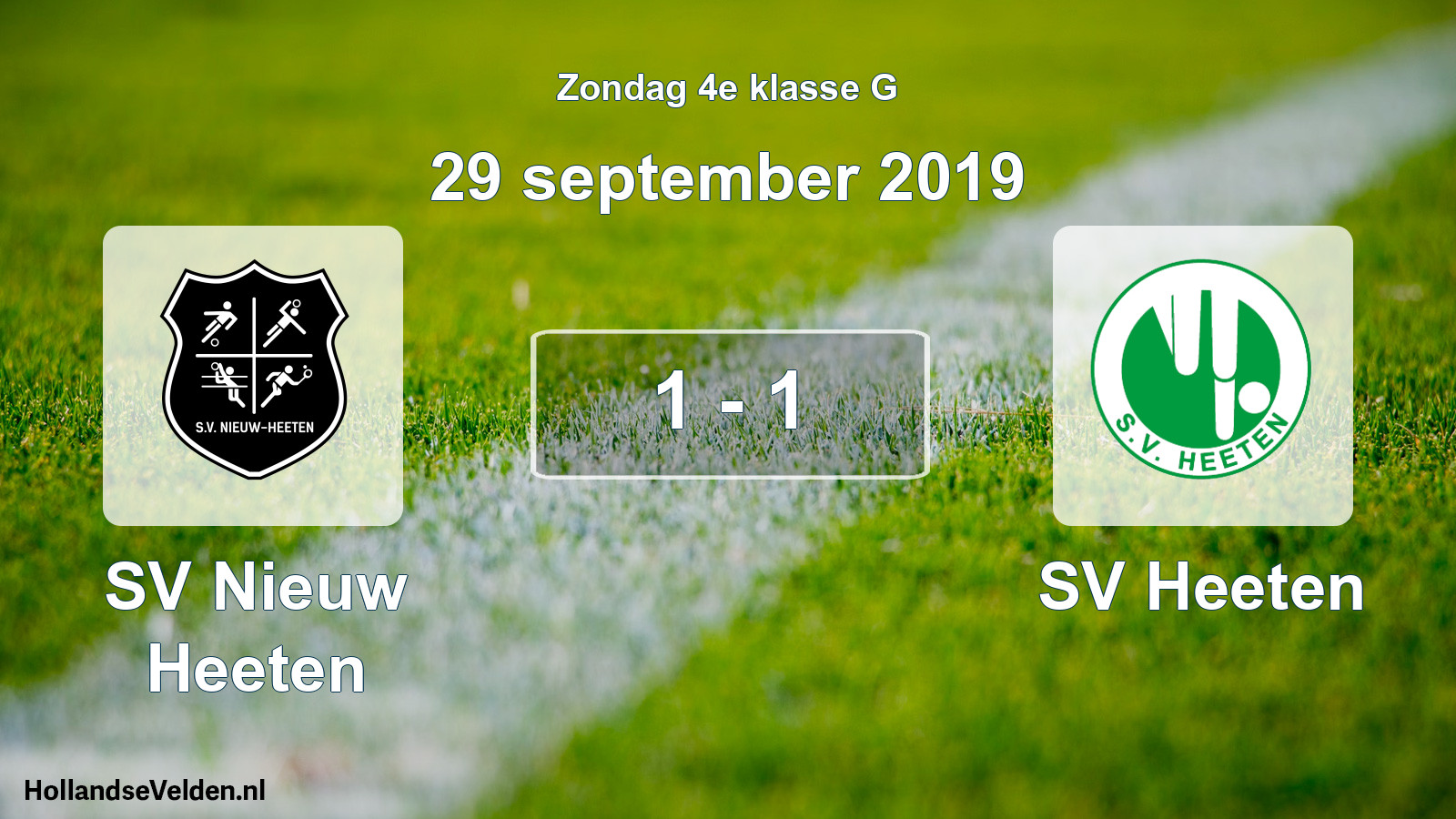 Gespeelde wedstrijd: SV Nieuw Heeten - SV Heeten 1 - 1 (29 september 2019)