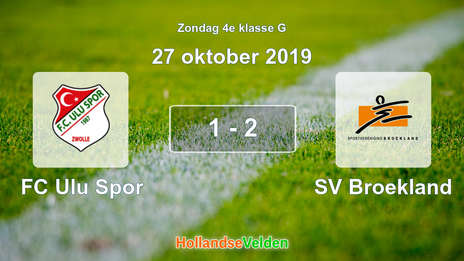 Gespeelde wedstrijd: FC Ulu Spor - SV Broekland 1 - 2 (27 oktober 2019)