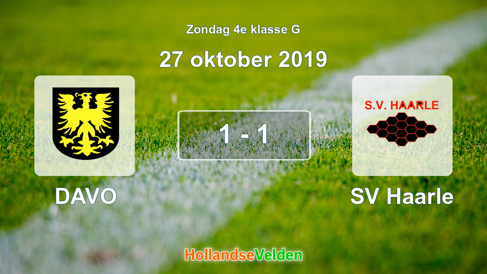Gespeelde wedstrijd: DAVO - SV Haarle 1 - 1 (27 oktober 2019)