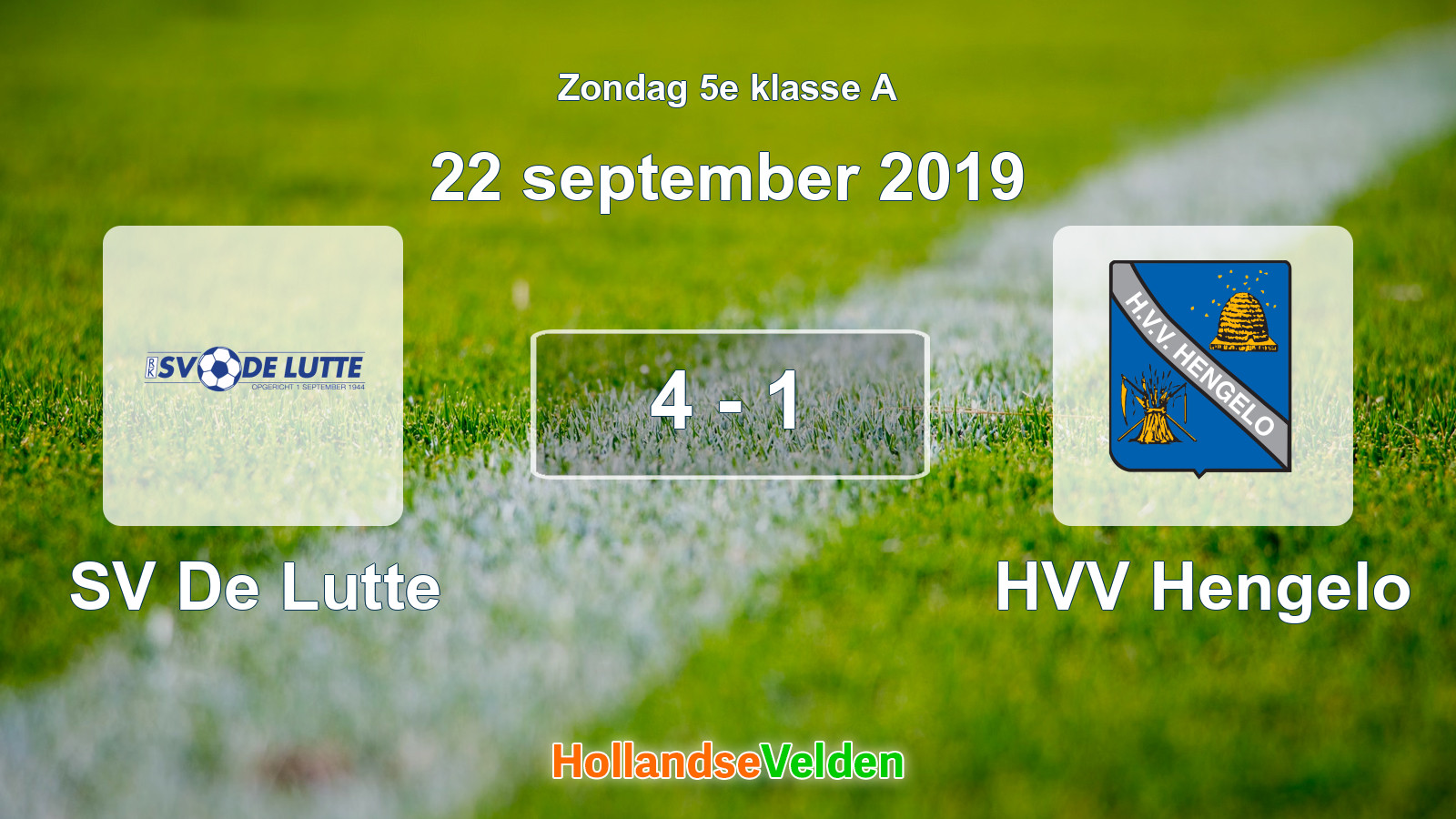 Gespeelde wedstrijd: SV De Lutte - HVV Hengelo 4 - 1 (22 september 2019)