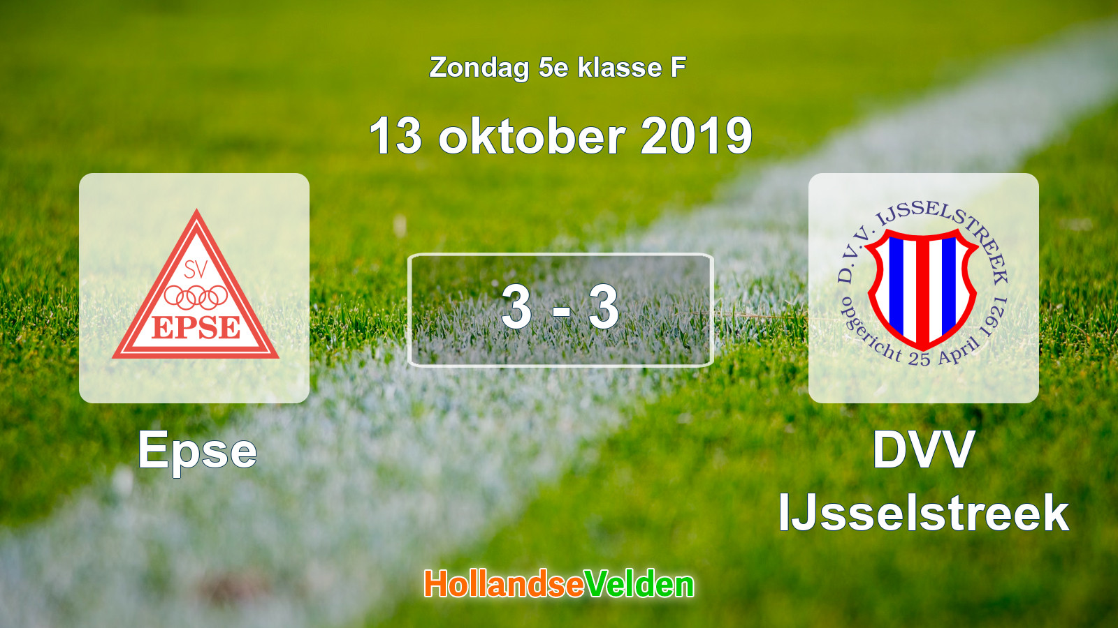 Gespeelde wedstrijd: Epse - DVV IJsselstreek 3 - 3 (13 oktober 2019)