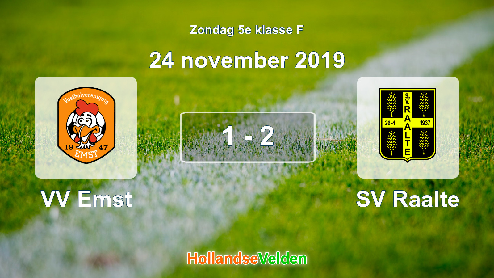Gespeelde wedstrijd: VV Emst - SV Raalte 1 - 2 (24 november 2019)