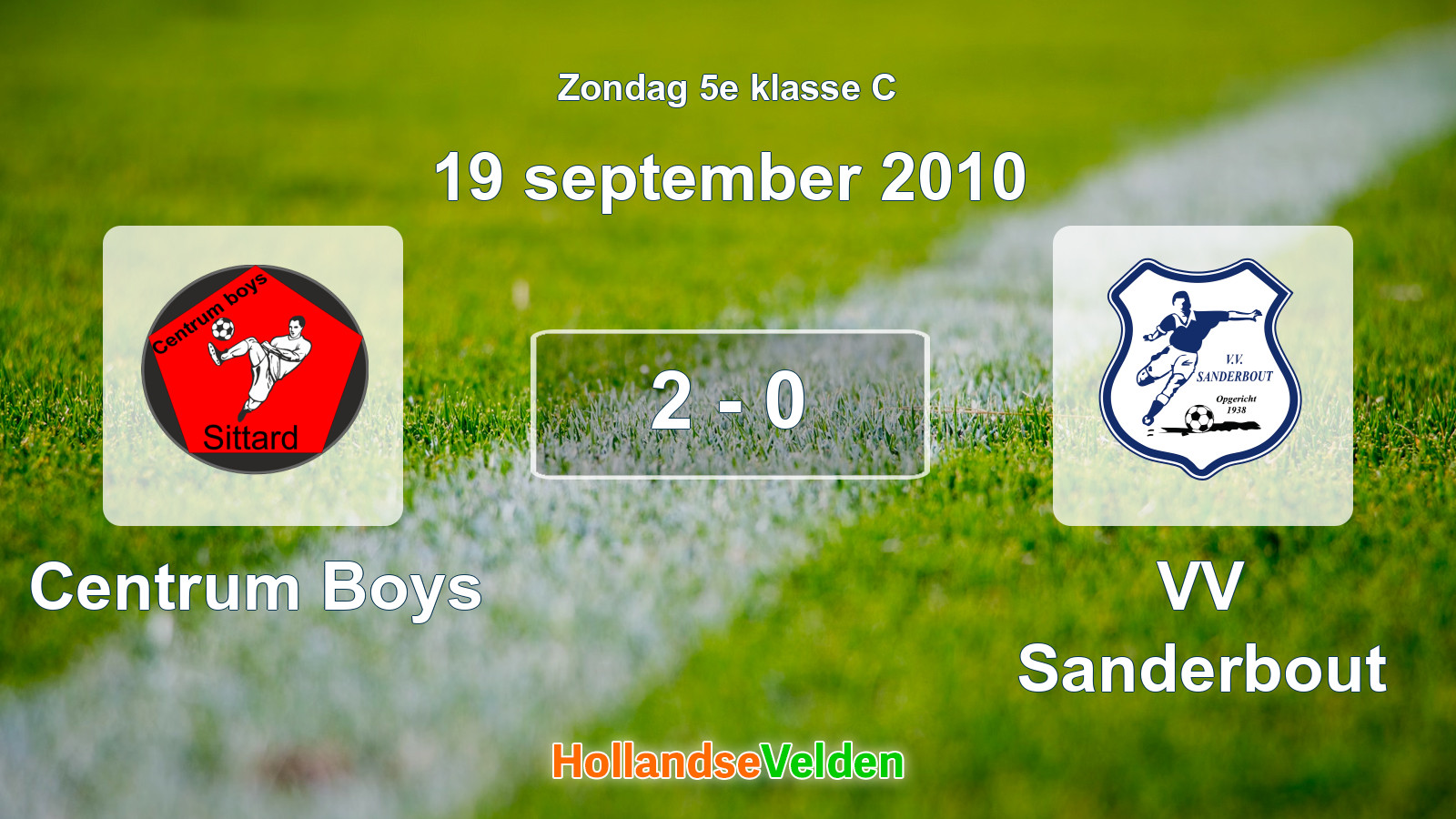 Gespeelde wedstrijd: Centrum Boys - VV Sanderbout 2 - 0 (19 september 2010)