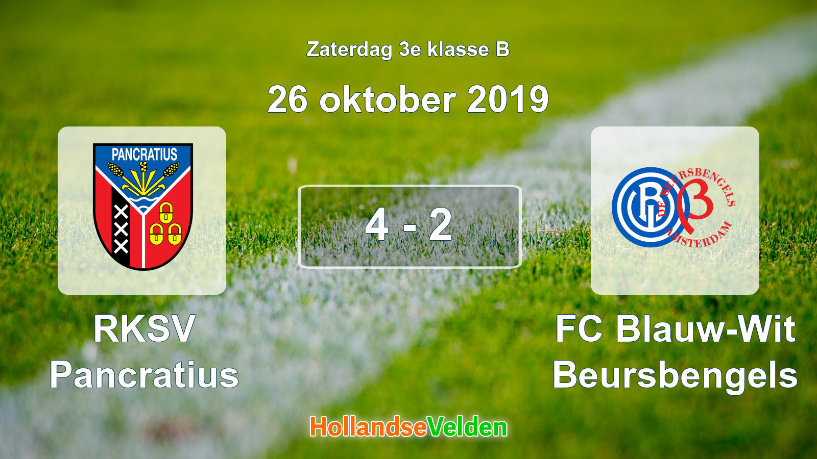 Gespeelde wedstrijd: RKSV Pancratius - FC Blauw-Wit Beursbengels 4 - 2 (26 oktober 2019)