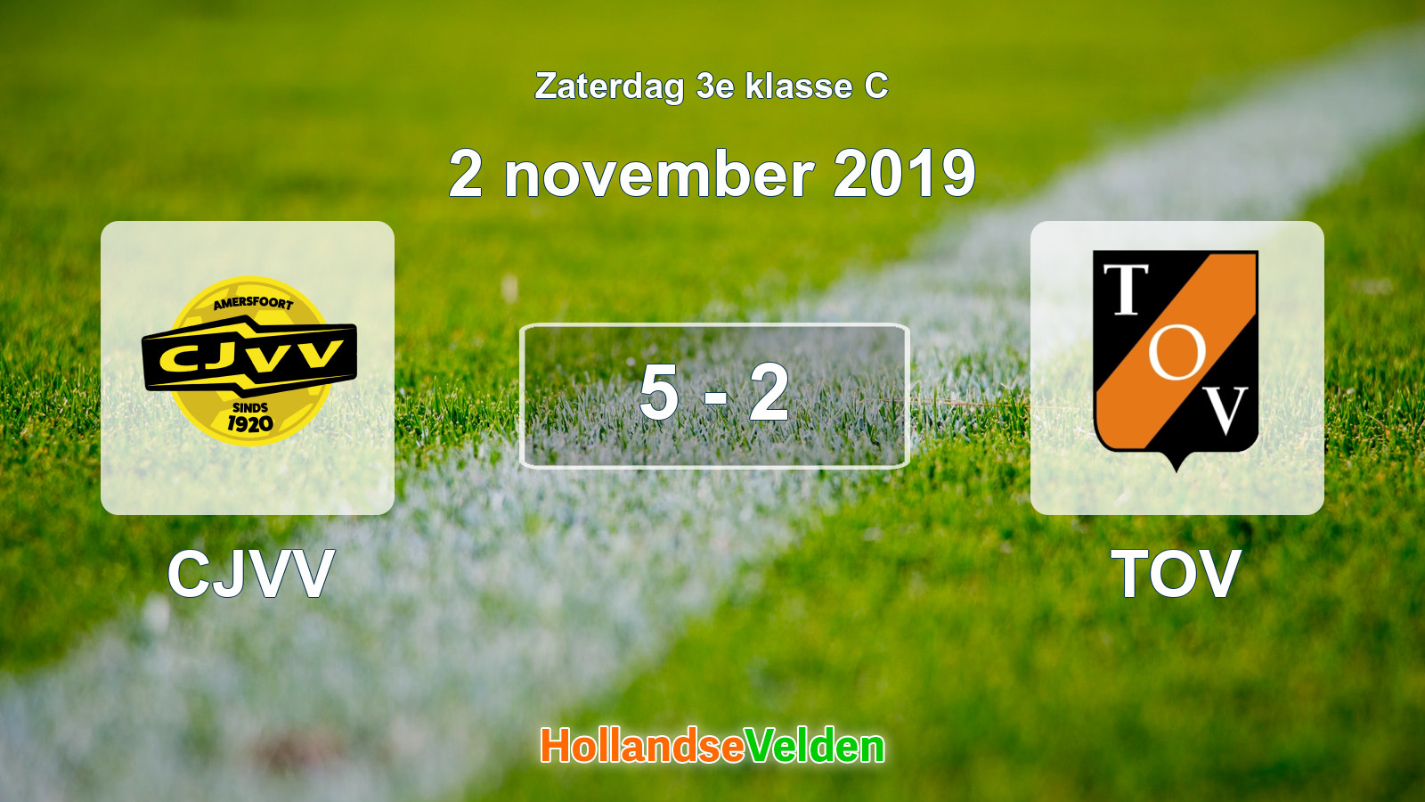 Gespeelde wedstrijd: CJVV - TOV 5 - 2 (2 november 2019)