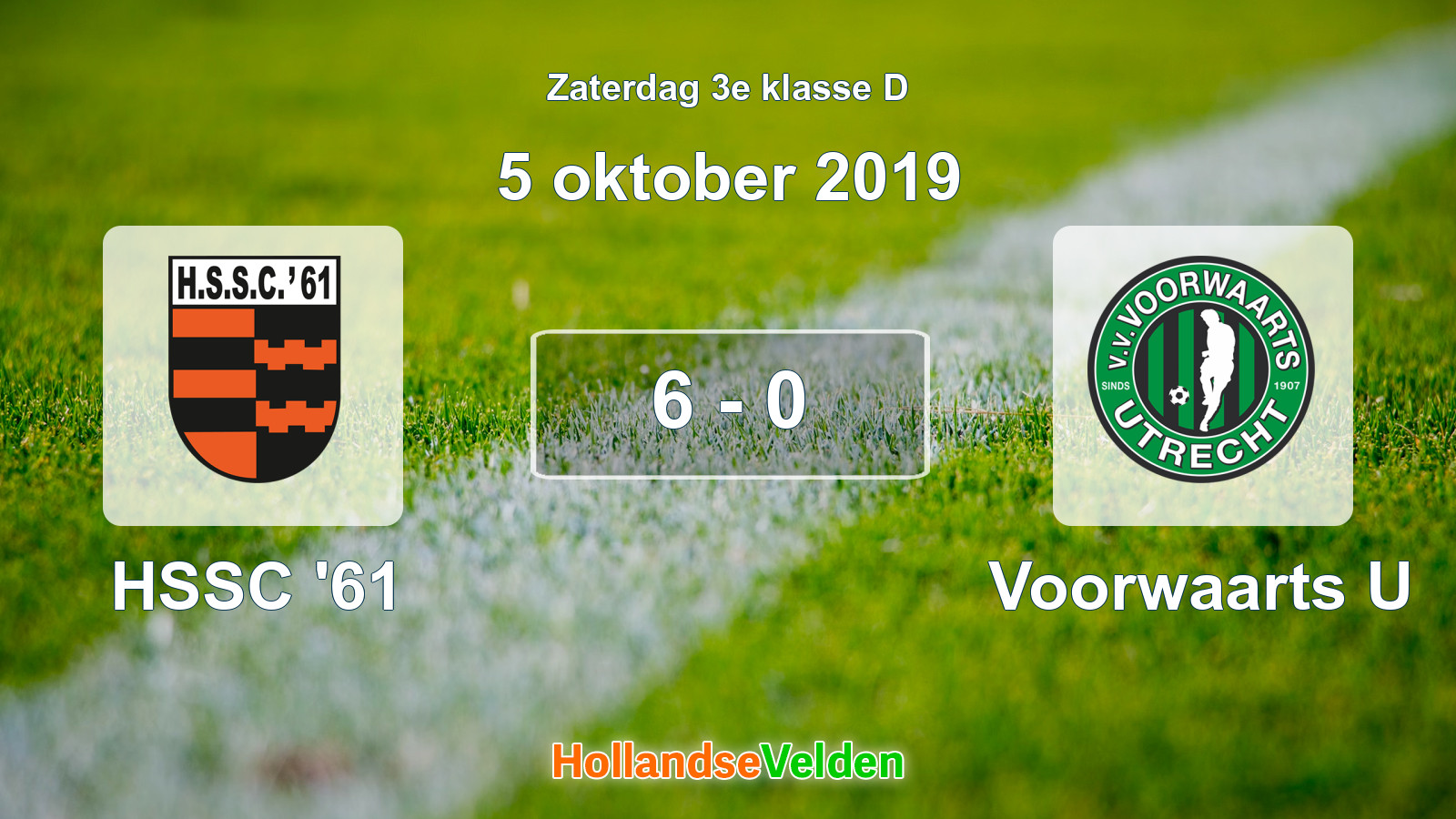 Gespeelde wedstrijd: HSSC '61 - Voorwaarts U 6 - 0 (5 oktober 2019)