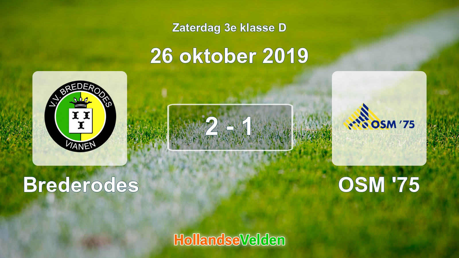 Gespeelde wedstrijd: Brederodes - OSM '75 2 - 1 (26 oktober 2019)