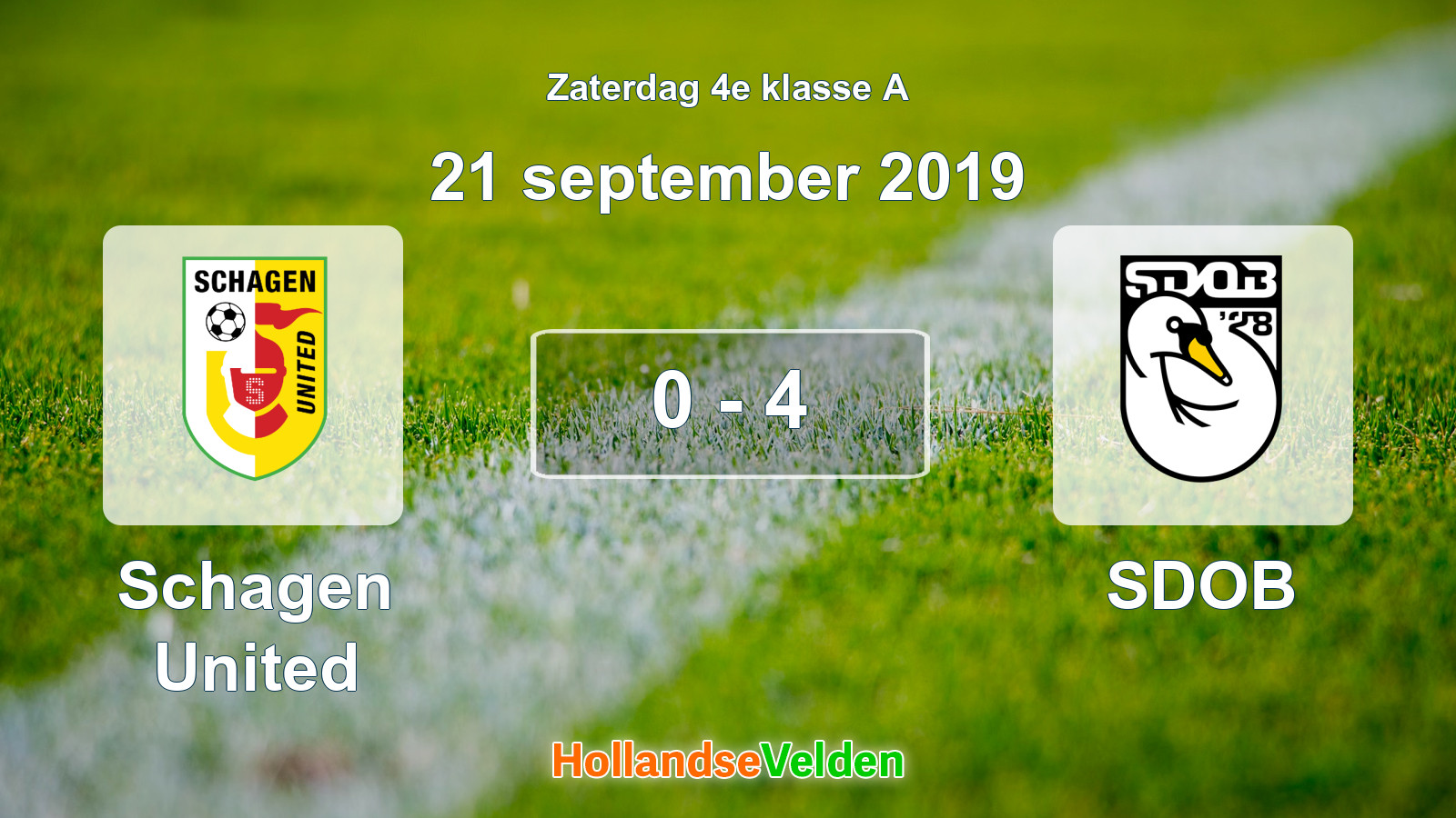 Gespeelde wedstrijd: Schagen United - SDOB 0 - 4 (21 september 2019)