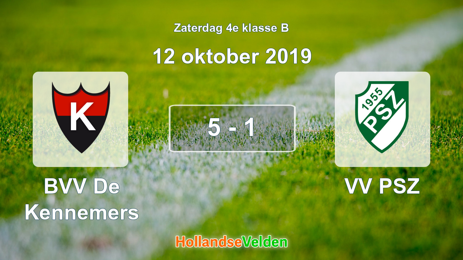 Gespeelde wedstrijd: BVV De Kennemers - VV PSZ 5 - 1 (12 oktober 2019)