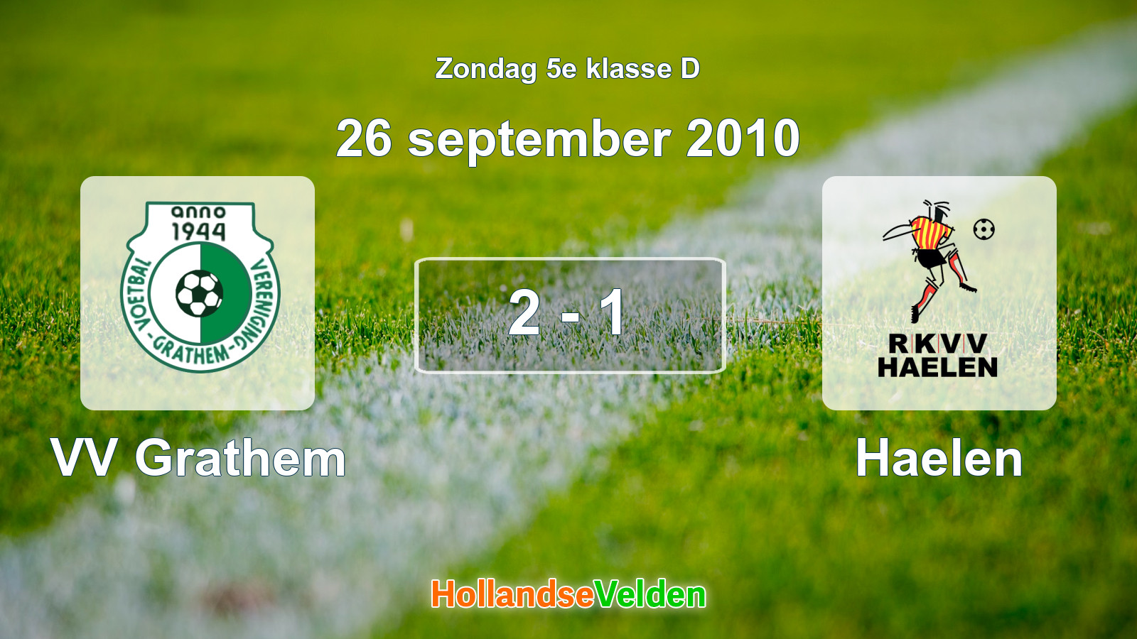 Gespeelde wedstrijd: VV Grathem - Haelen 2 - 1 (26 september 2010)