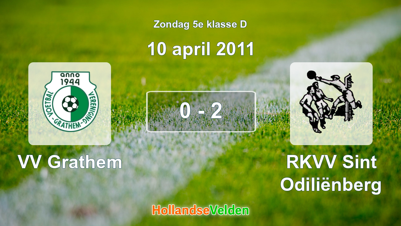 Gespeelde wedstrijd: VV Grathem - RKVV Sint Odiliënberg 0 - 2 (10 april 2011)