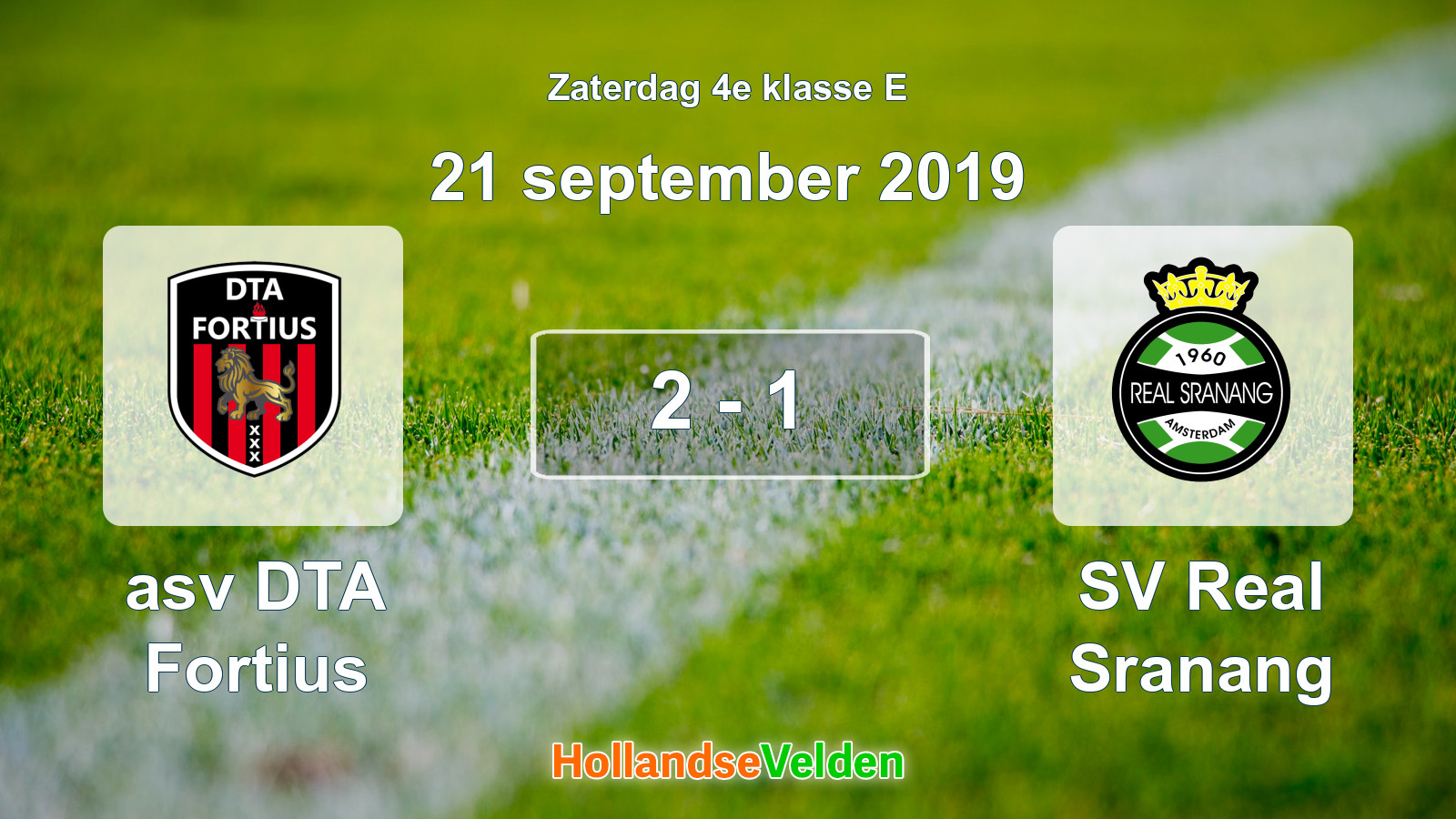 Gespeelde wedstrijd: asv DTA Fortius - SV Real Sranang 2 - 1 (21 september 2019)
