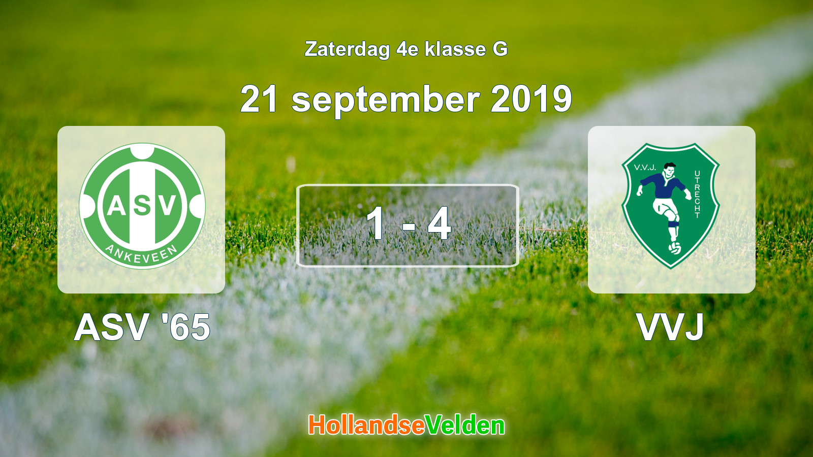 Gespeelde wedstrijd: ASV '65 - VVJ 1 - 4 (21 september 2019)