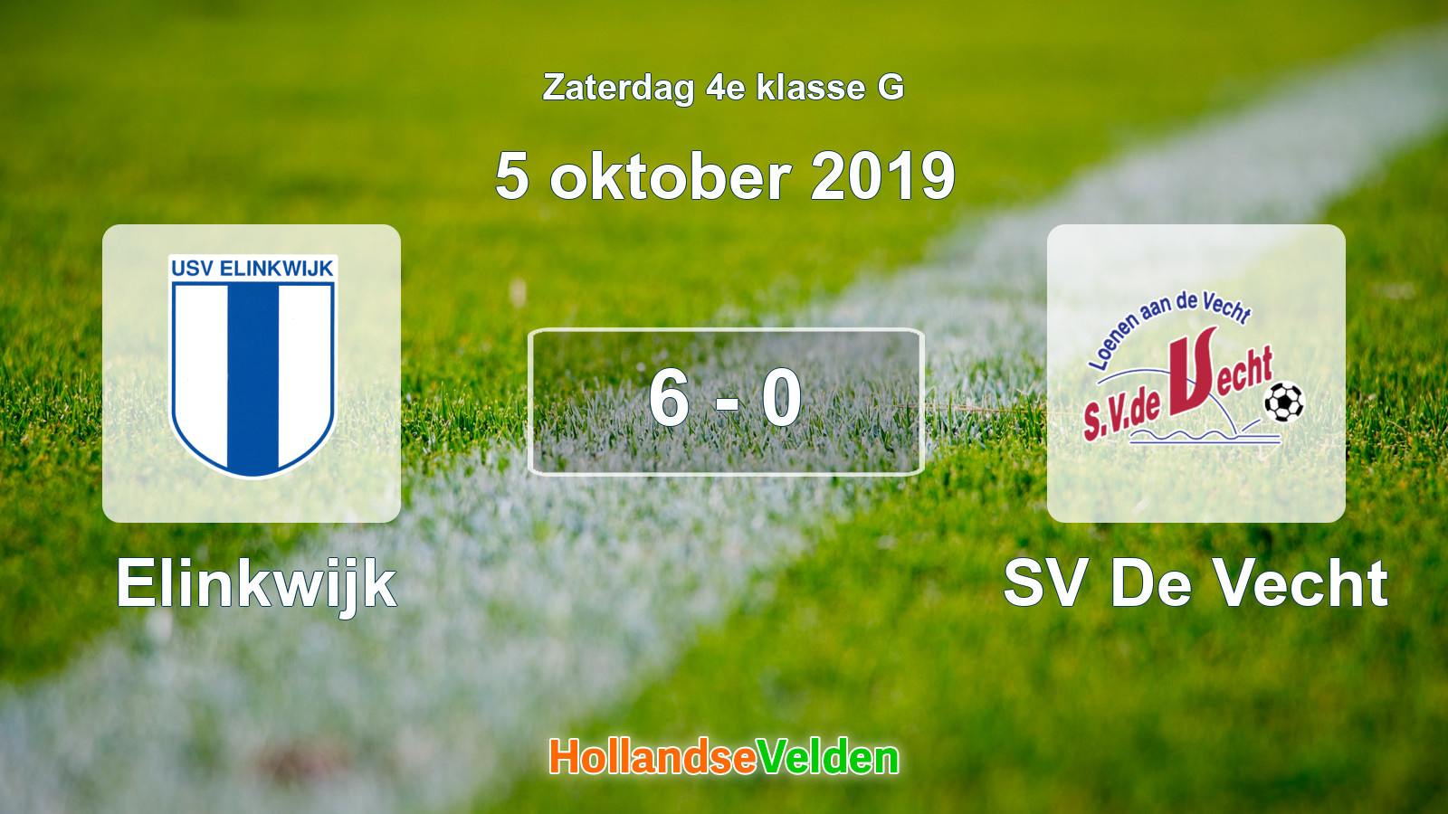 Gespeelde wedstrijd: Elinkwijk - SV De Vecht 6 - 0 (5 oktober 2019)