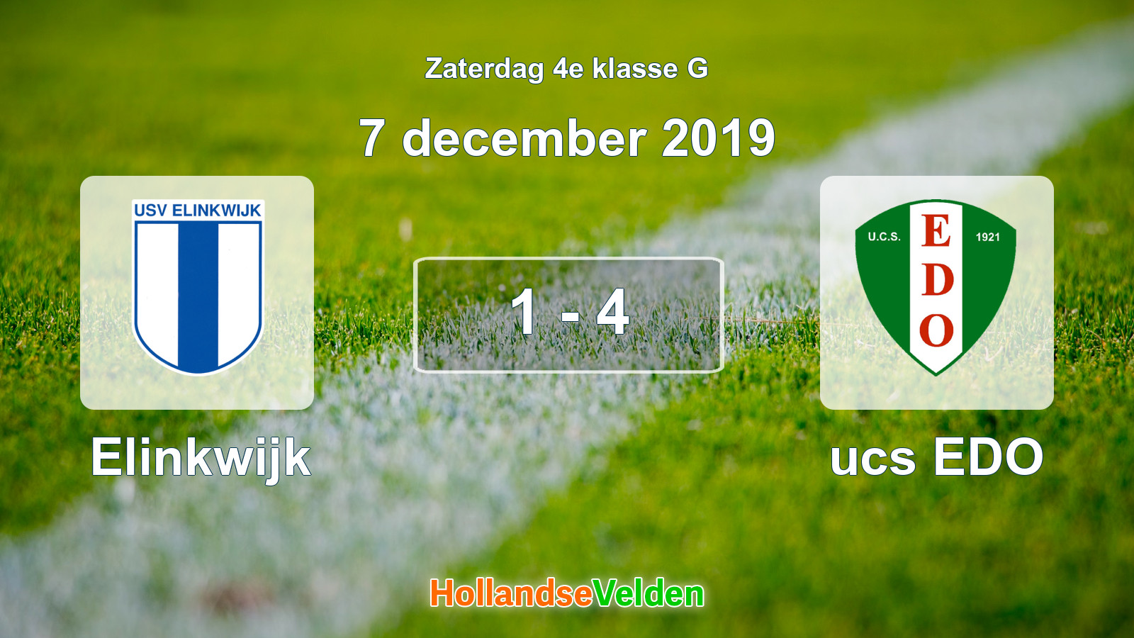 Gespeelde wedstrijd: Elinkwijk - ucs EDO 1 - 4 (7 december 2019)