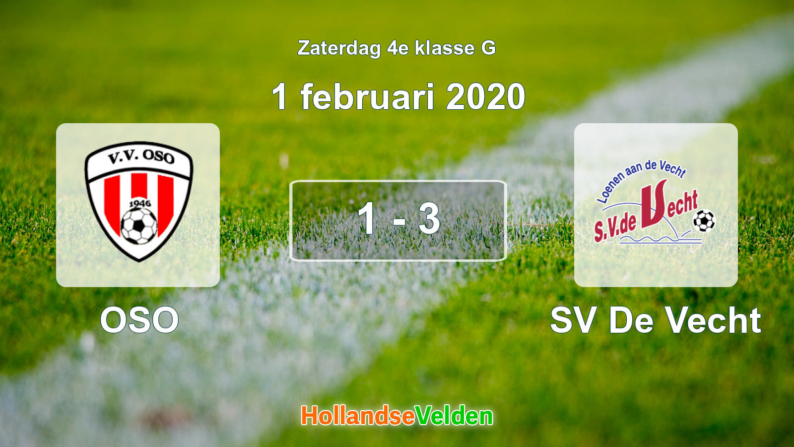 Gespeelde wedstrijd: OSO - SV De Vecht 1 - 3 (1 februari 2020)