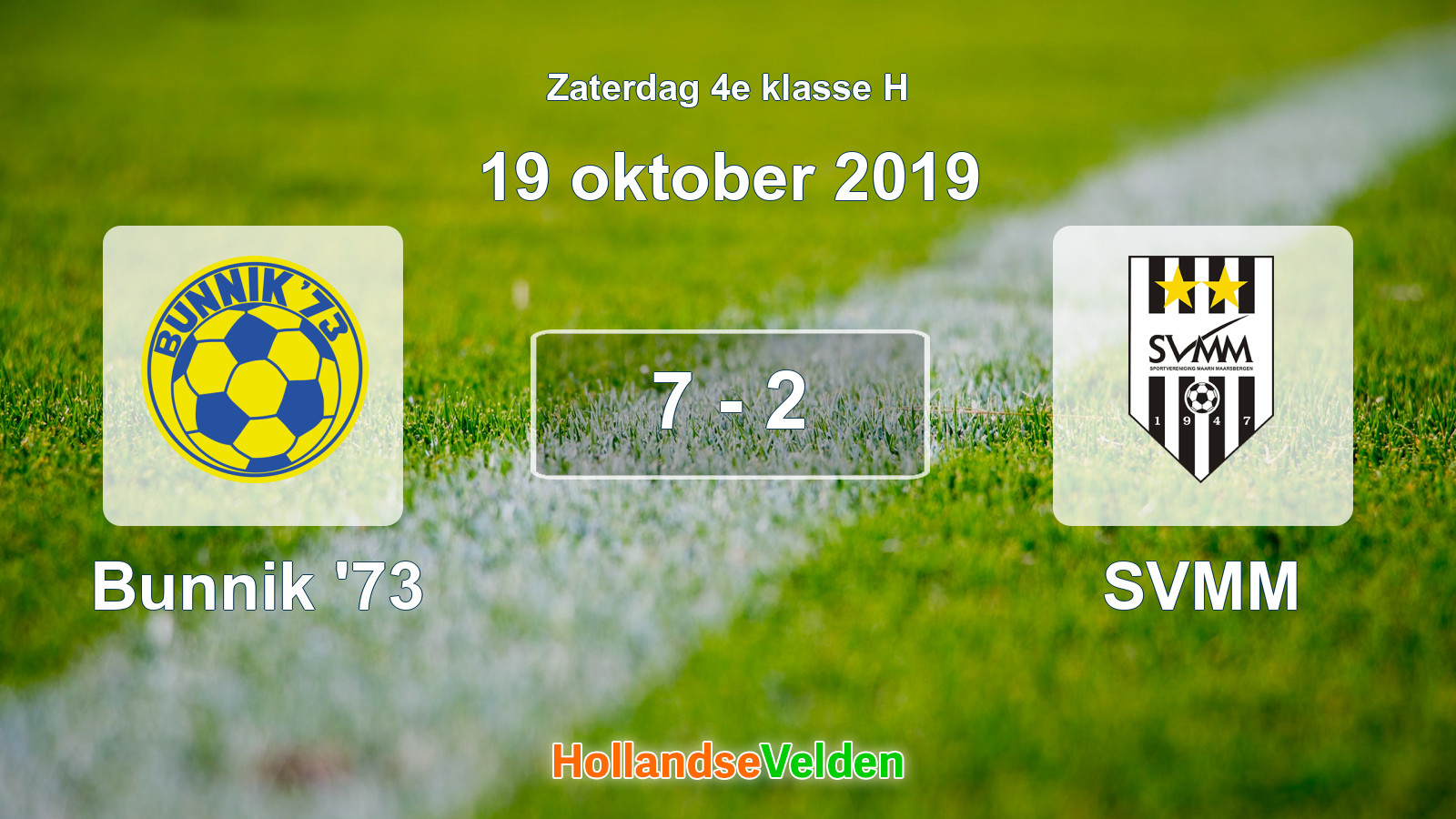 Gespeelde wedstrijd: Bunnik '73 - SVMM 7 - 2 (19 oktober 2019)