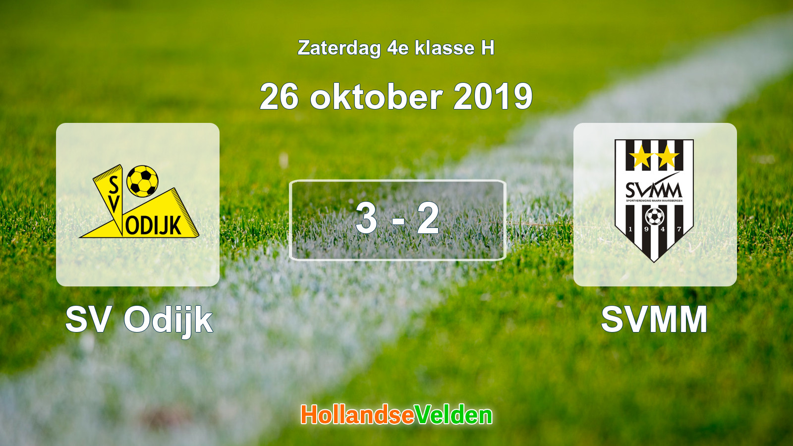 Gespeelde wedstrijd: SV Odijk - SVMM 3 - 2 (26 oktober 2019)