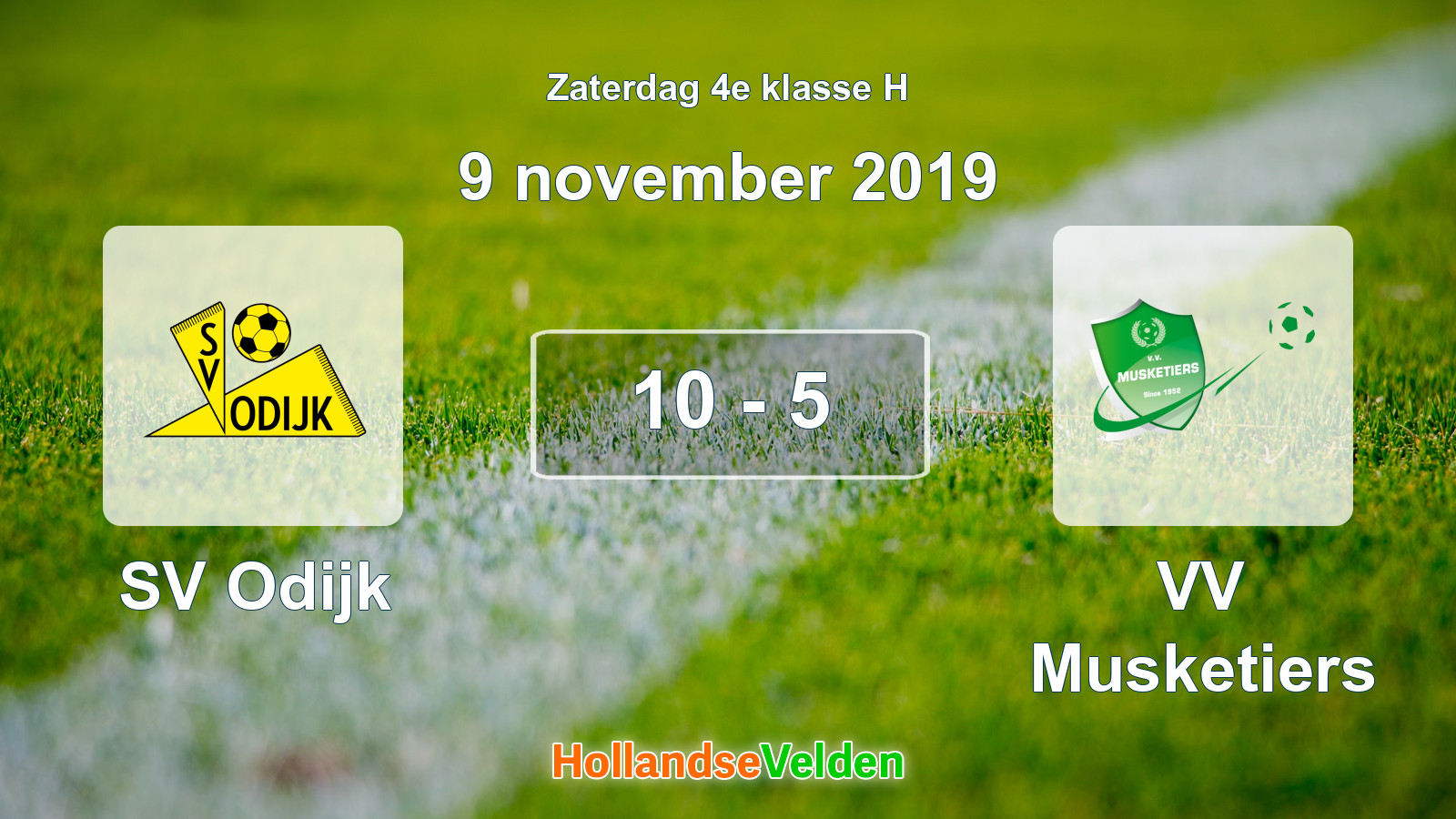 Gespeelde wedstrijd: SV Odijk - VV Musketiers 10 - 5 (9 november 2019)