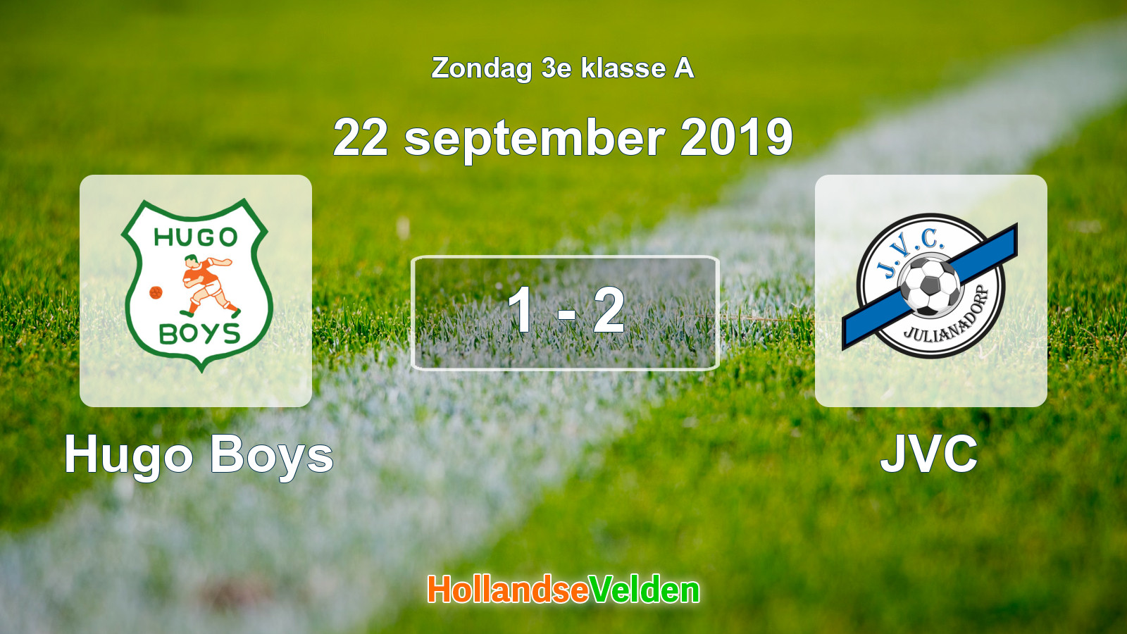 Gespeelde wedstrijd: Hugo Boys - JVC 1 - 2 (22 september 2019)