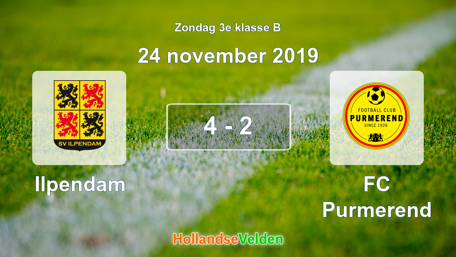 Gespeelde wedstrijd: Ilpendam - FC Purmerend 4 - 2 (24 november 2019)