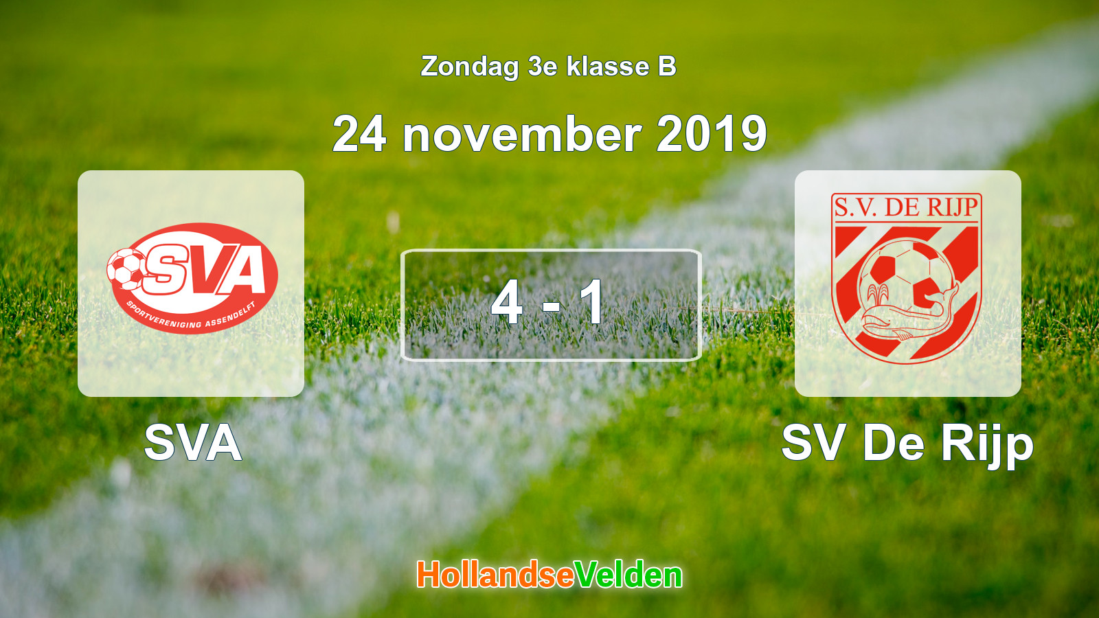 Gespeelde wedstrijd: SVA - SV De Rijp 4 - 1 (24 november 2019)