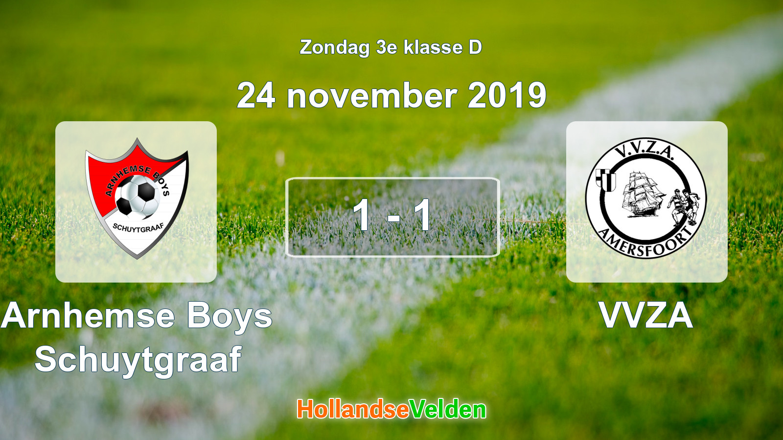 Gespeelde wedstrijd: Arnhemse Boys Schuytgraaf - VVZA 1 - 1 (24 november 2019)