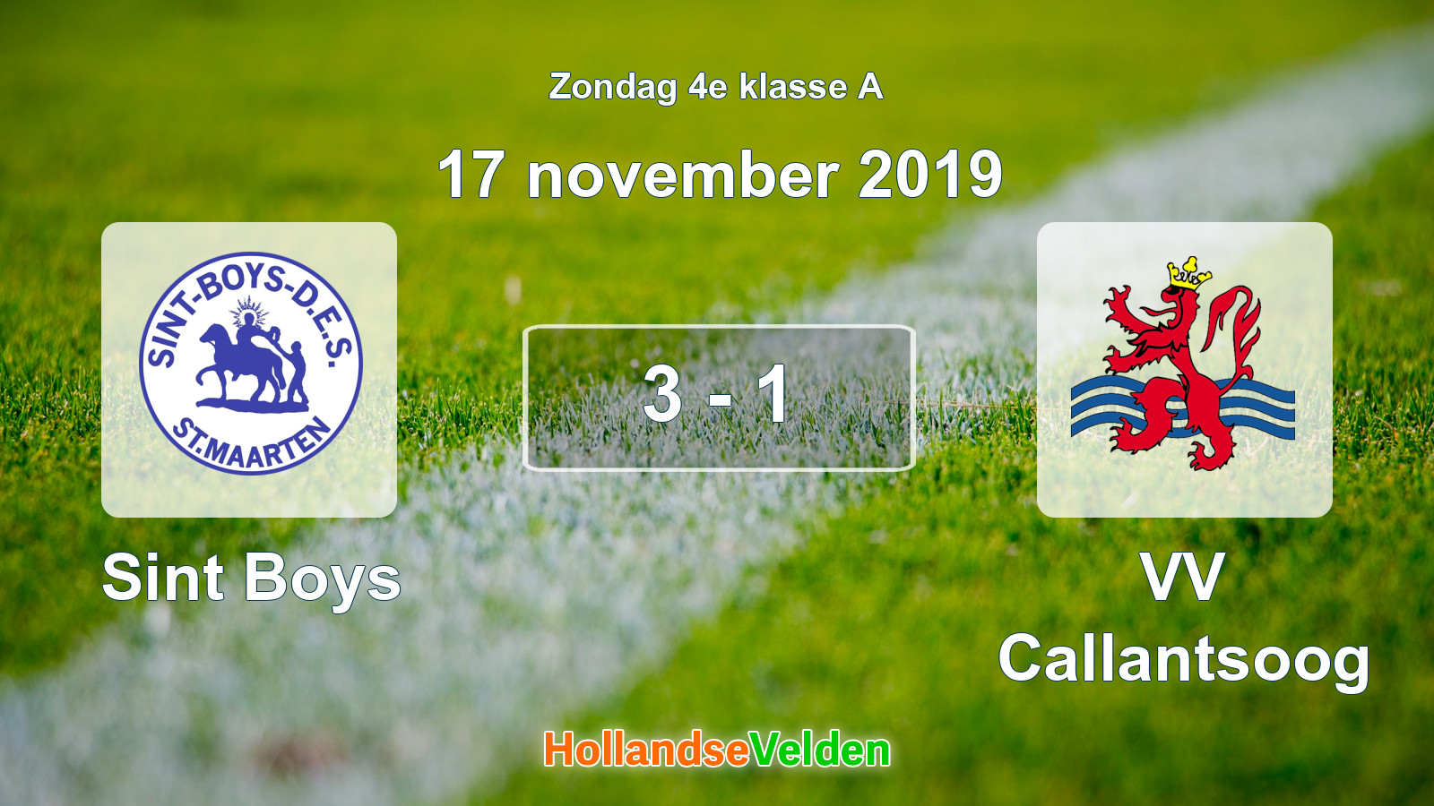 Gespeelde wedstrijd: Sint Boys - VV Callantsoog 3 - 1 (17 november 2019)