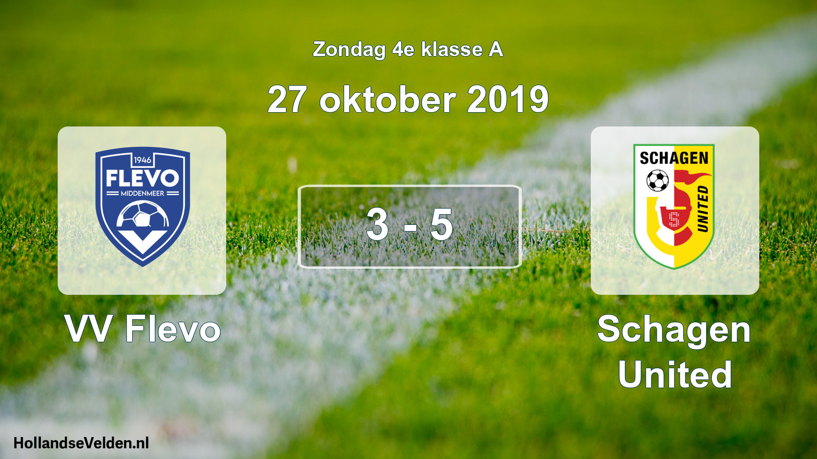 Gespeelde wedstrijd: VV Flevo - Schagen United 3 - 5 (27 oktober 2019)