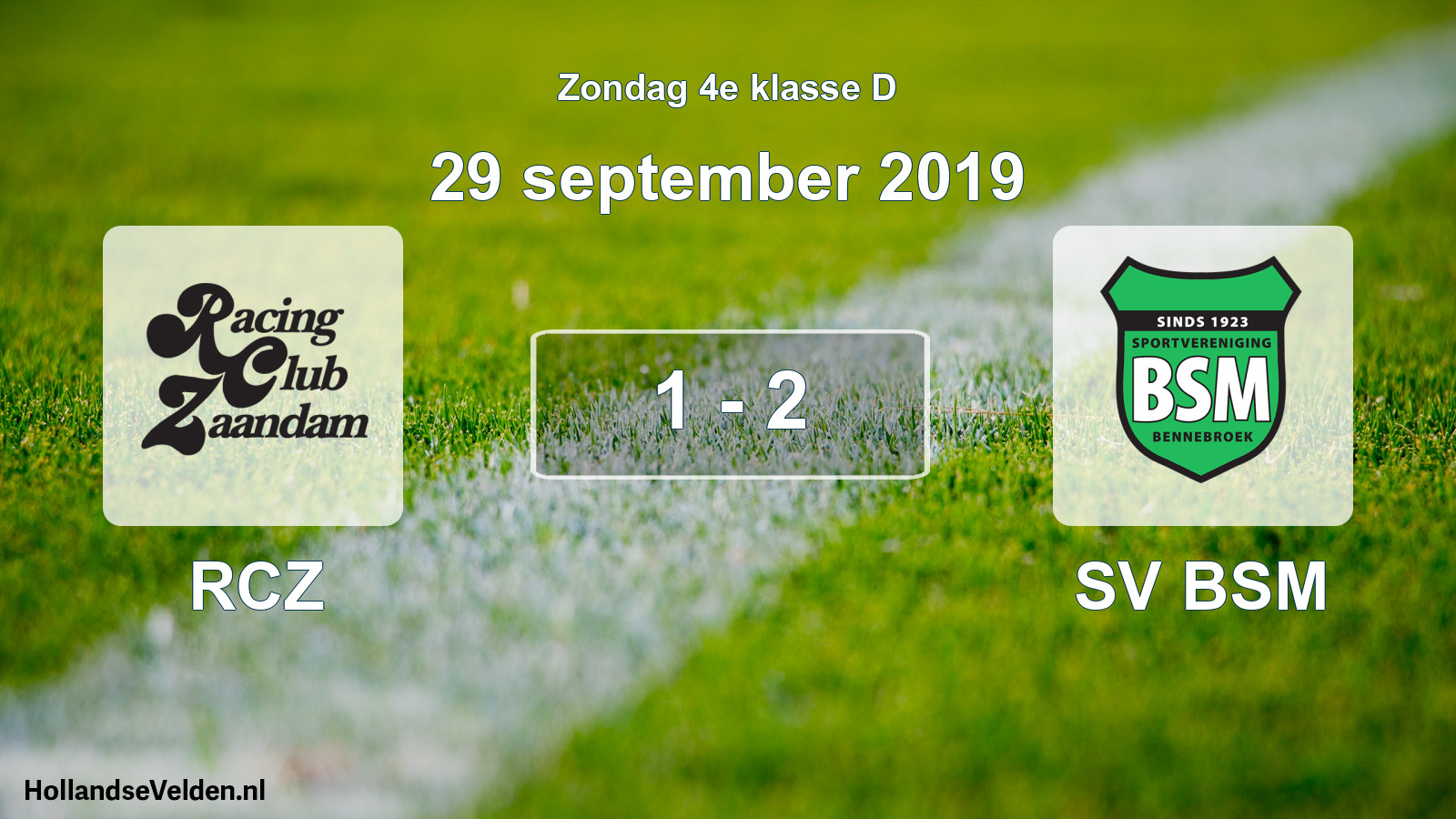 Gespeelde wedstrijd: RCZ - SV BSM 1 - 2 (29 september 2019)